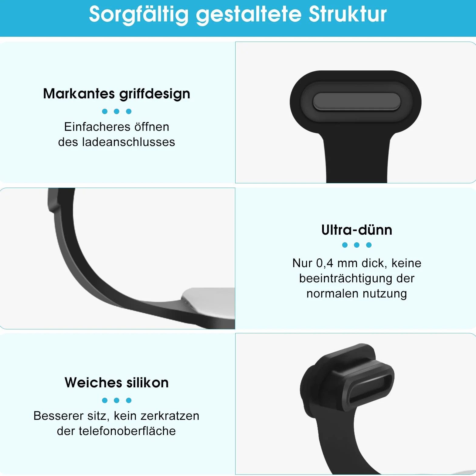 8 sztuk zatyczek C, silikoniczna osłona C, port ładowania USB C