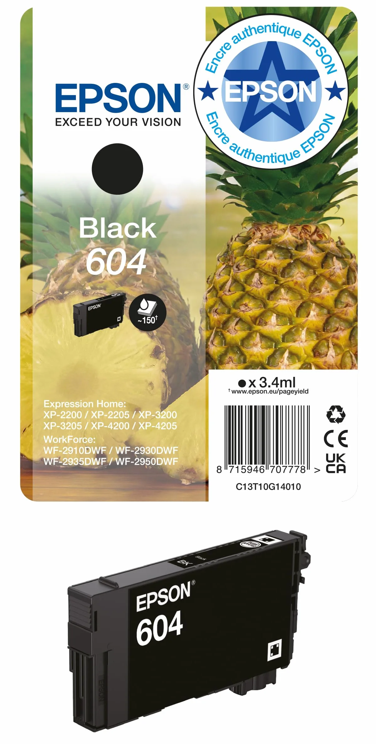 Epson Cartouche d’Encre Authentique 604 1x 3,4 ML