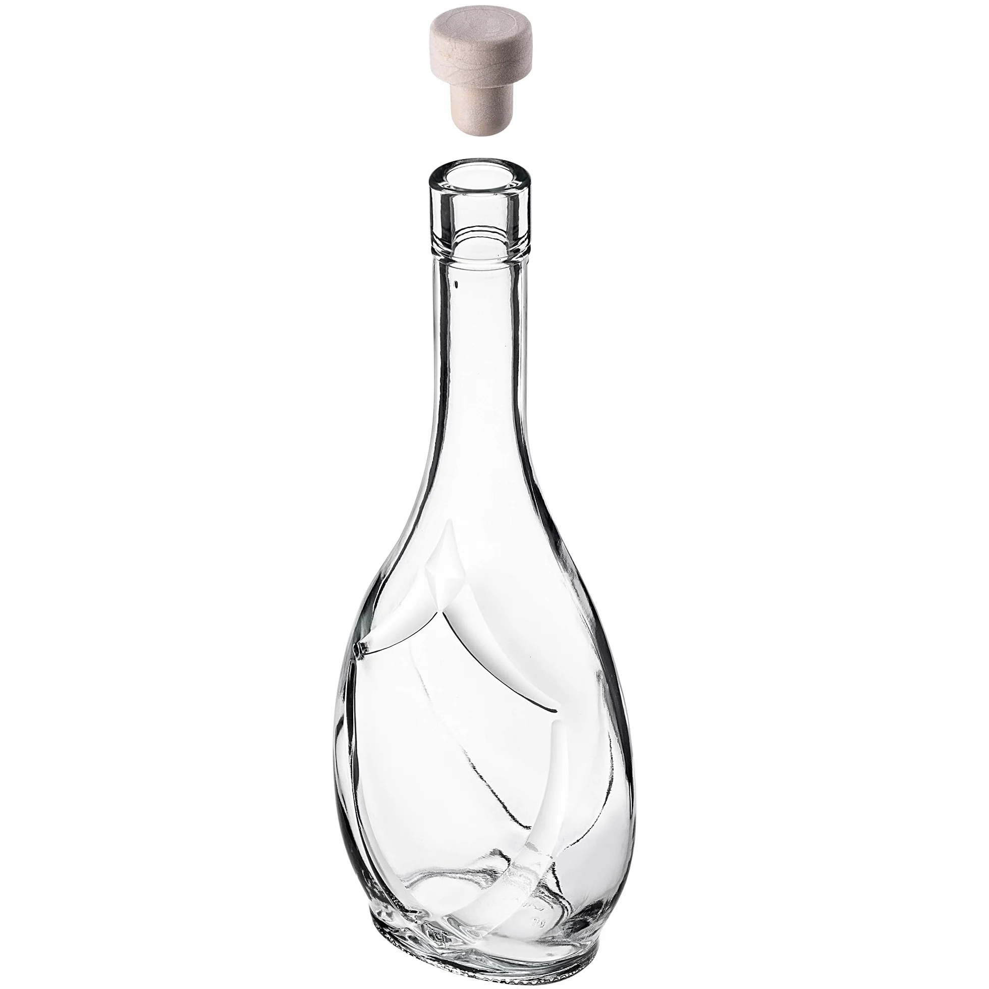 KADAX Lot de 10 bouteilles de liqueur vides en verre de 500 ml avec bouchon, pour remplir les liqueurs, le vin et l'alcool, bouteilles décoratives, bouteilles de vin en verre