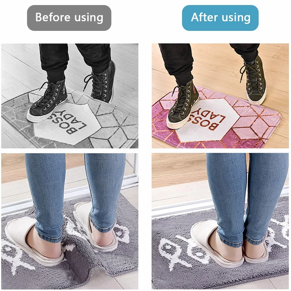 HOTUT Anti Derapant Tapis Lavable 8 Pièces Antidérapant Coupeable Blanc