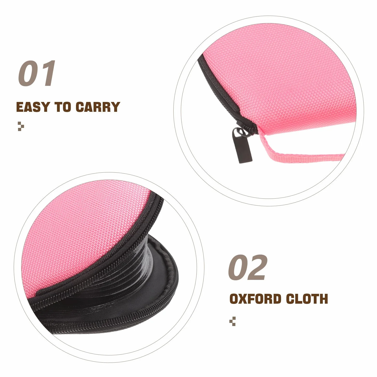 MAGICLULU Organisateur de CD et DVD en Tissu Oxford Rose, Grande Capacité, Compact, pour Voiture et Voyage