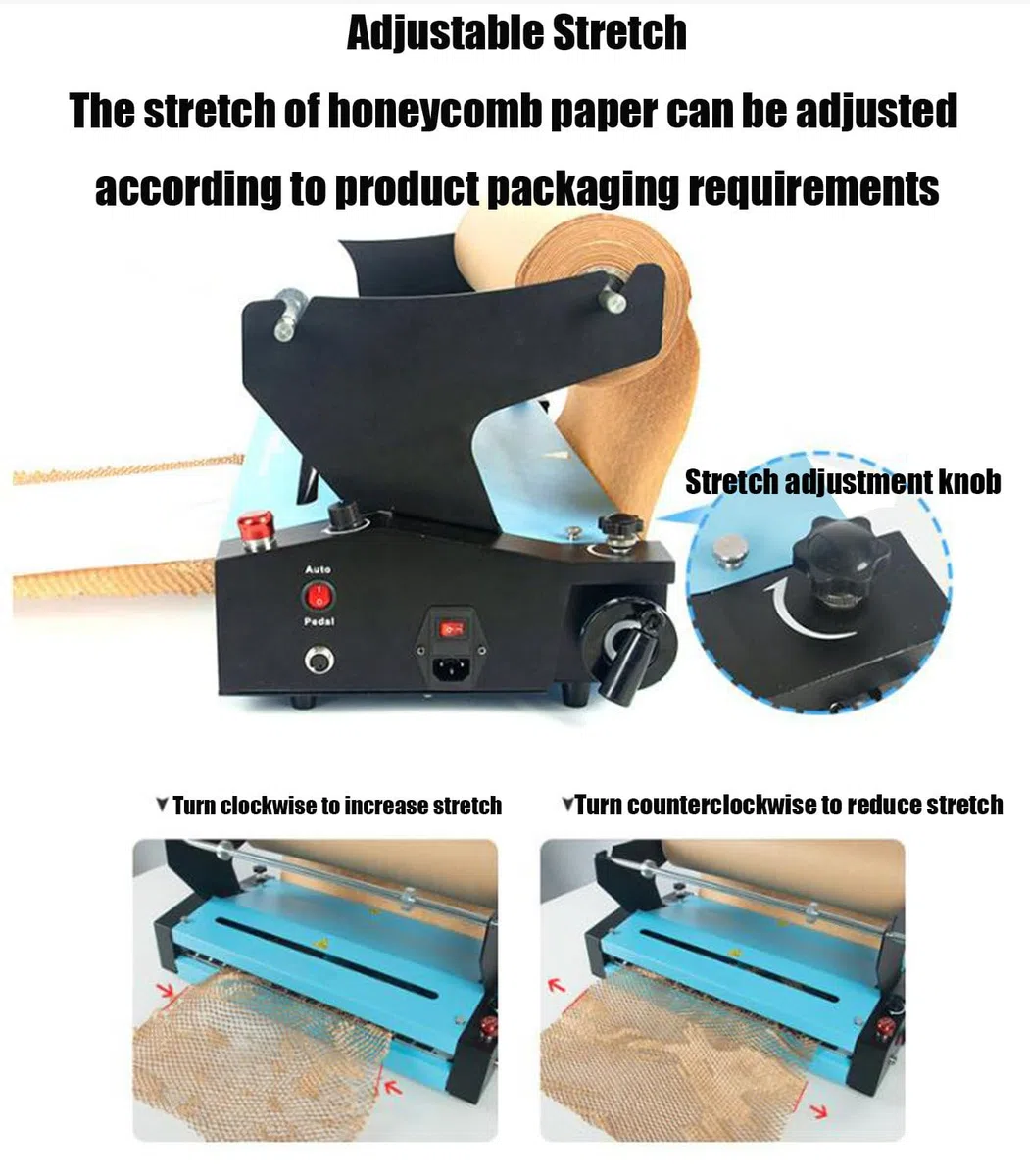 Machine à Papier en nid d'abeille à étirement Automatique de Sortie de Papier,Distributeur de Rouleaux de Papier d'emballage en nid d'abeille,Chargeur Automatique de Papier (B)