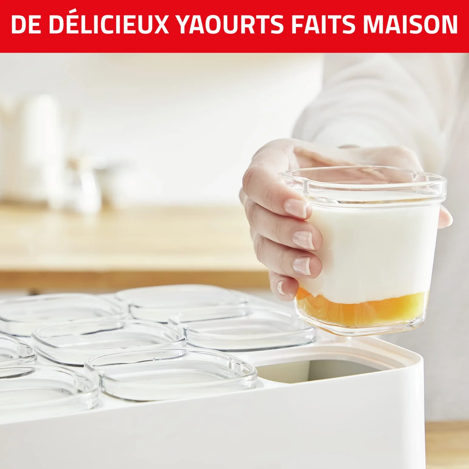 Seb Multi Délices, Express Yaourtière 12 pots verre 140 ml, Sans BPA, 5 programmes automatiques, Programme Express, Fabriqué en France YG661500