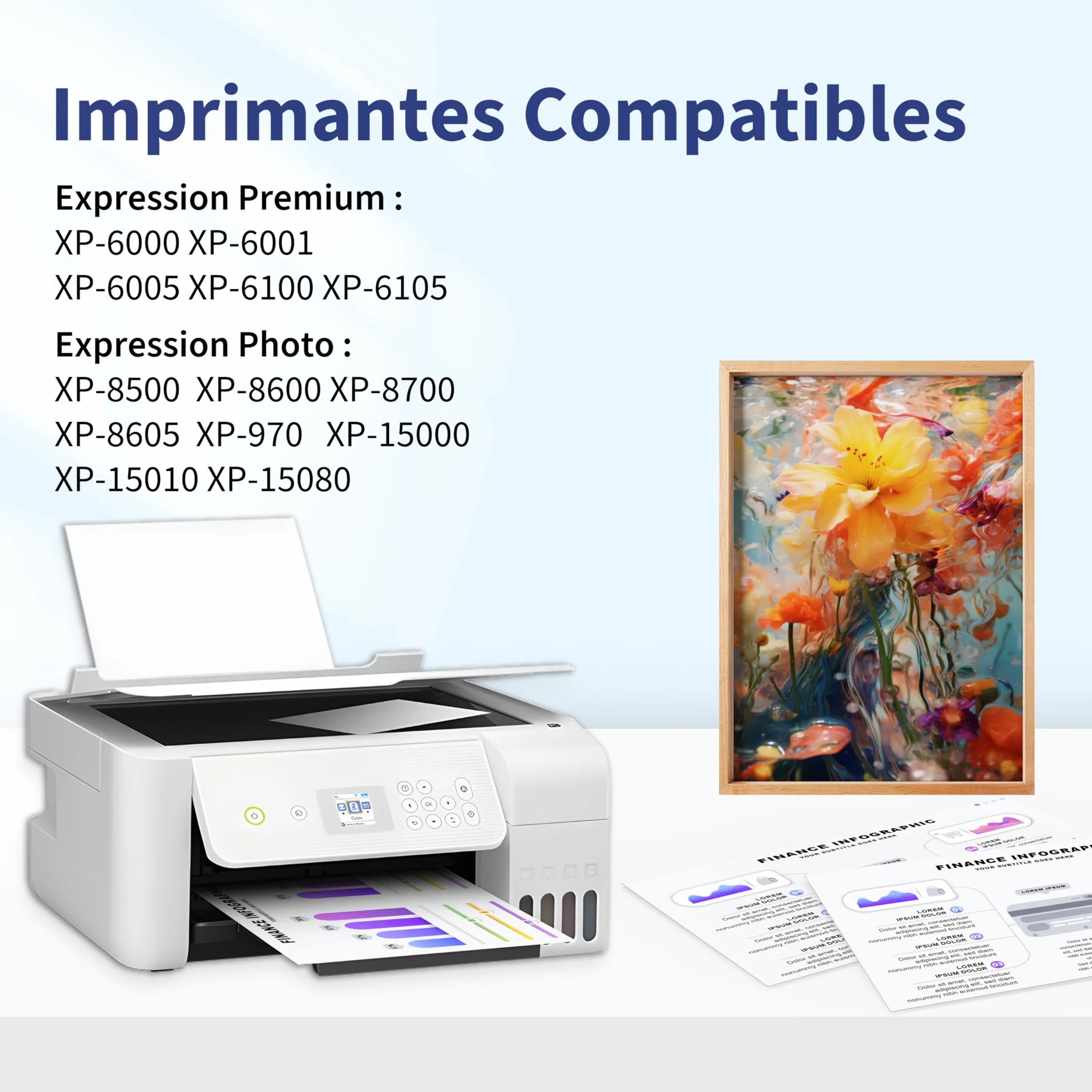 Boîte de Maintenance Compatible Epson XP6100 C13T366100 pour Imprimantes XP-6000 XP-6100 XP-8500 XP-6001 XP-6005 XP-6105 XP-8600 XP-8605 XP-970, 1 Paquet