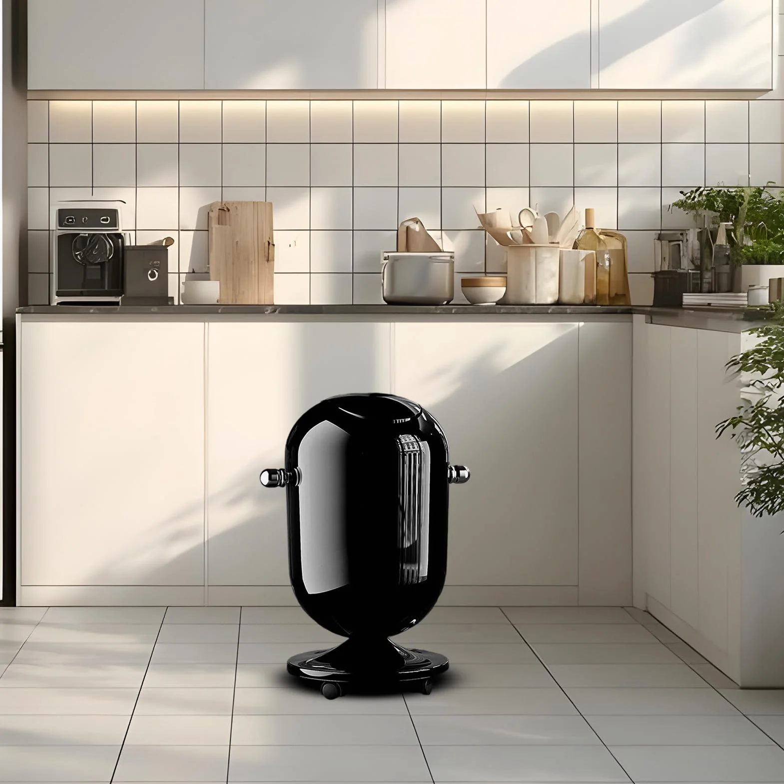 Poubelle De Cuisine 15 Litres Avec Roues Organisateur De Stockage Salle De Bain