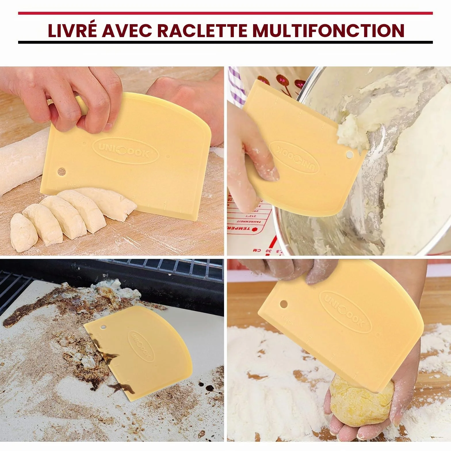 Unicook Pierre À Pizza Carrée 30,5 Cm, Pierre De Cuisson En Céramique Robuste Pour Four, Barbecue Et Gril, Idéale Pour Faire Des Pizzas À Croûte Croustillante, Du Pain, Des Biscuits Et Plus Encore