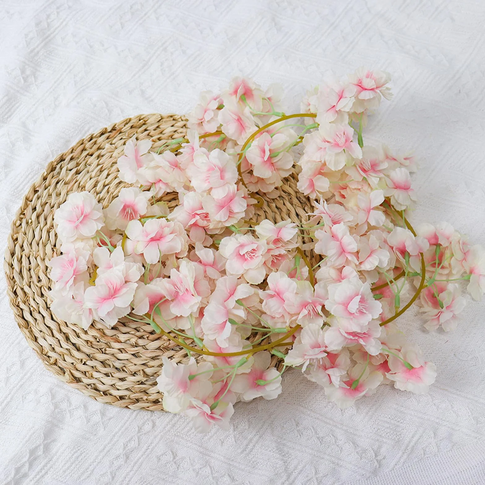Guirlandes de Fleurs de Cerisier Artificielles 180cm 3 Pièces Décoration Extérieure Maison Jardin Mariage