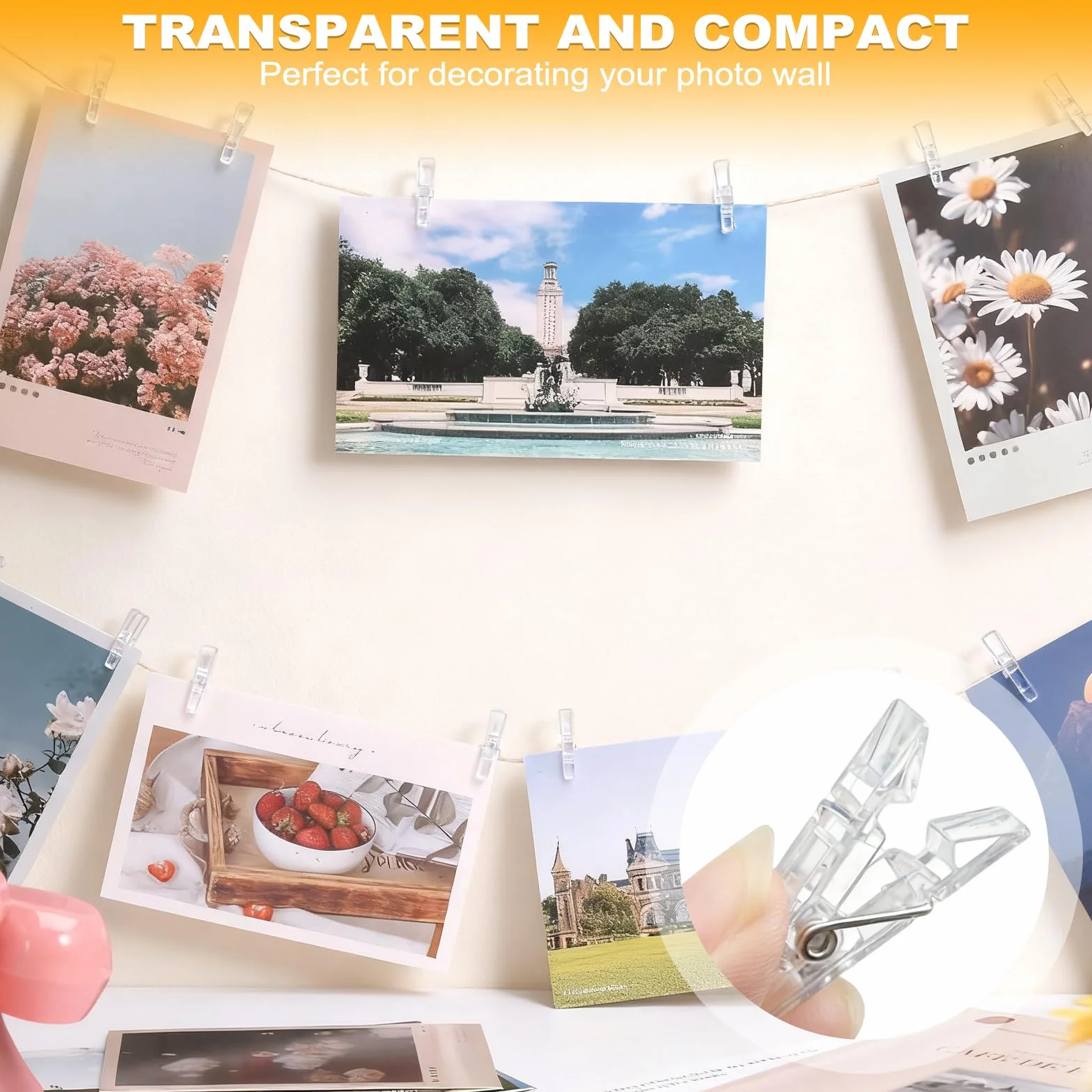Pinces À Linge Transparentes Miniatures 2,5CM, Plastique pour Photos - Lot de 150