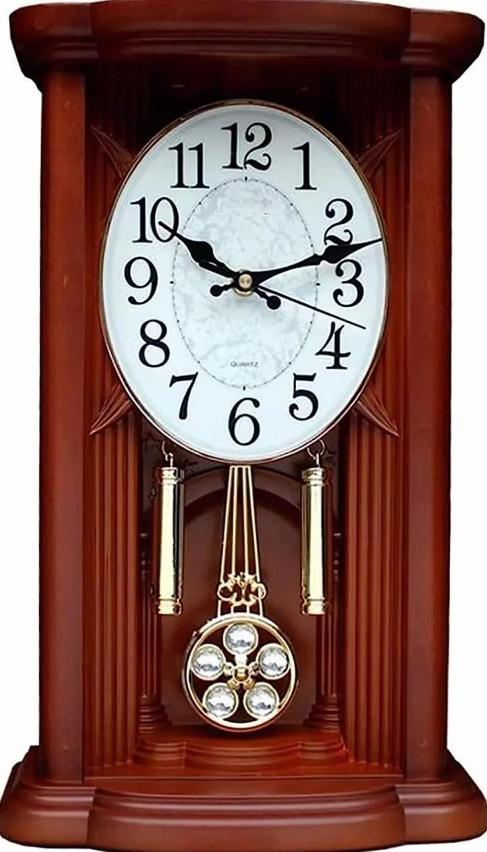 Horloge de Cheminée Vintage à Pendule avec Carillon Westminster en Bois