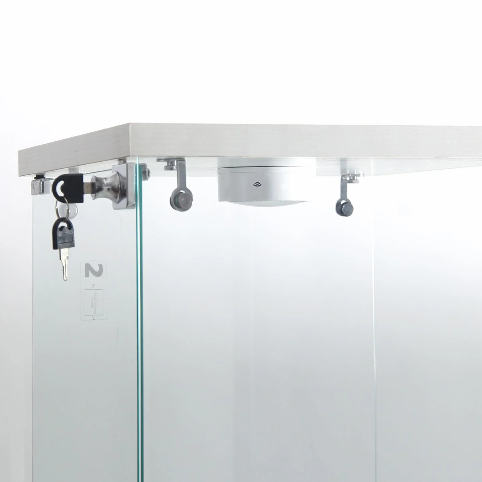 Vitrine en Verre pour Collection, Armoire de Collection Moderne à 3 Couches avec 1 Porte, Meuble Vitrine Verre avec LED, pour Chambre, Salon, 42x36x125cm, Blanc + Lumière