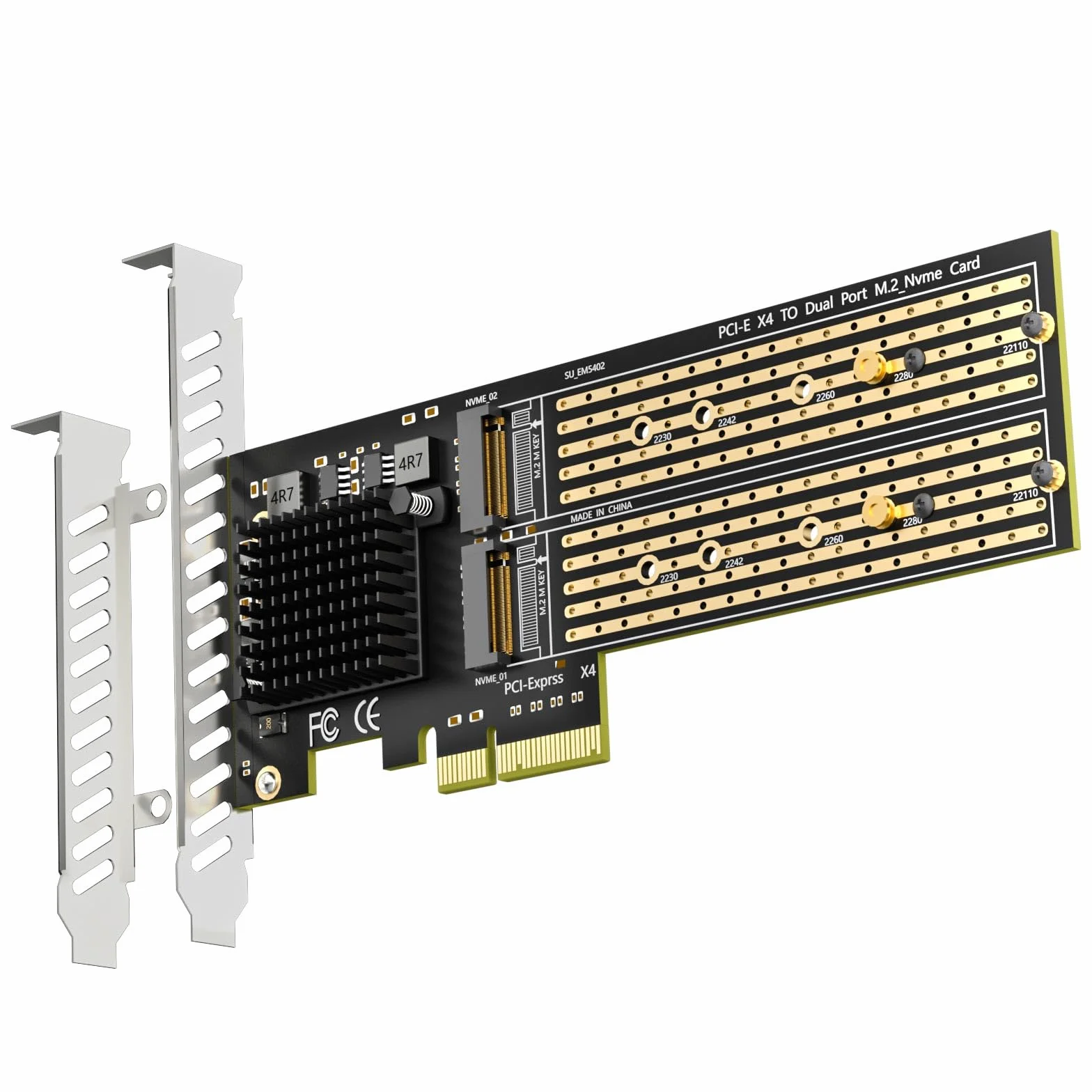 GLOTRENDS PA20 Dual Adapter M.2 NVMe na PCIe 3.0 x4 z funkcją rozgałęzienia PCIe, konfiguracja programowego RAID M.2 NVMe za pomocą narzędzia OS(obsługuje rozmiary 22110/2280)