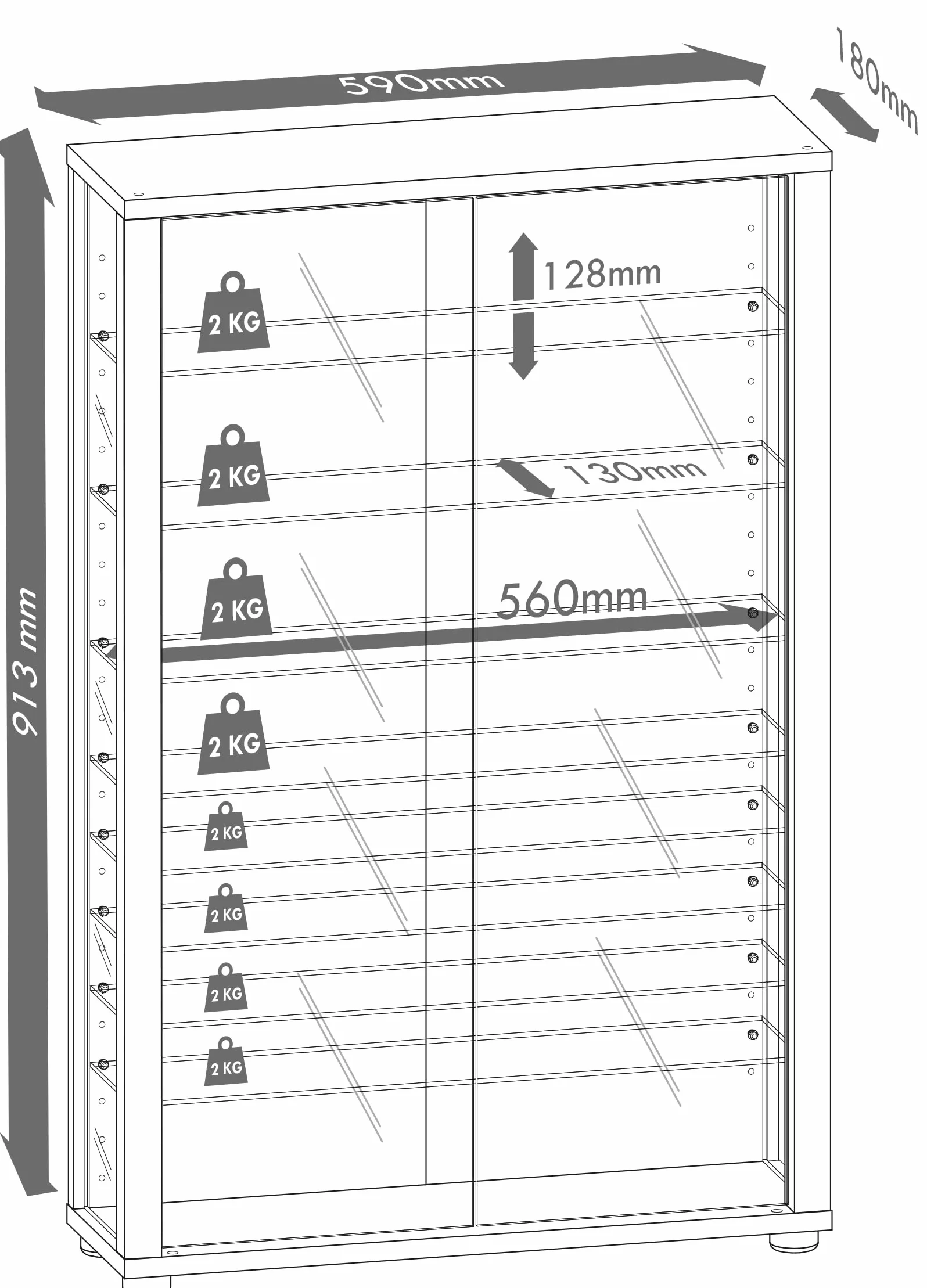 VCM vitrine Salon, Armoire vitrine, Meuble vitrine Salon, vitrine en Verre Colonne Vitrine Murale Suspendue vitrine en Verre vitrine Murale vitrine en Verre Vitrosa Mini Noir