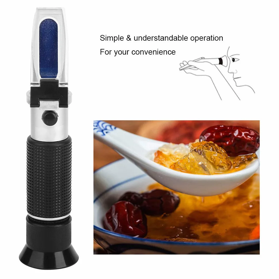 Omabeta Réfractomètre Vétérinaire pour Colostrum Réfractomètre Brix 21 * 9 * 5 Réfractomètre Compteur de Test de Sucre 0-20% avec Indice Précis pour la Compensation Automatique de la Température