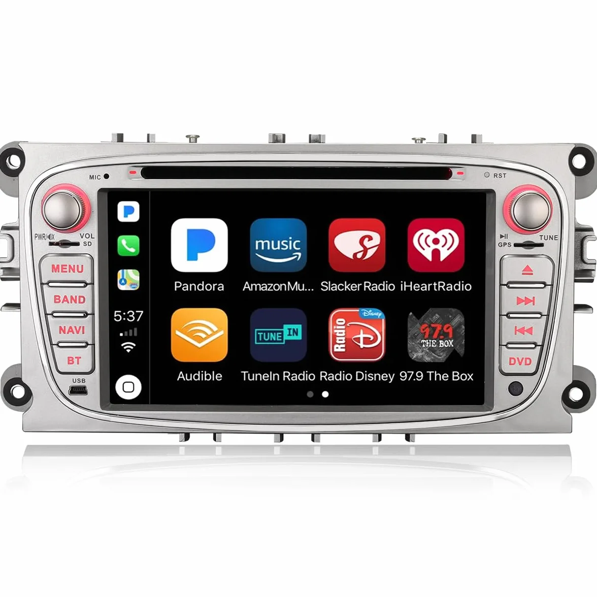 Radio samochodowe Erisin 8-rdzeniowe 4GB+64GB z Androidem 14, 2 Din z nawigacją GPS dla Forda Focus Mondeo S-Max C-Max Galaxy, obsługuje Bluetooth 5.0, CarPlay, Android Auto, DSP, WiFi, DAB+ RDS, SWC