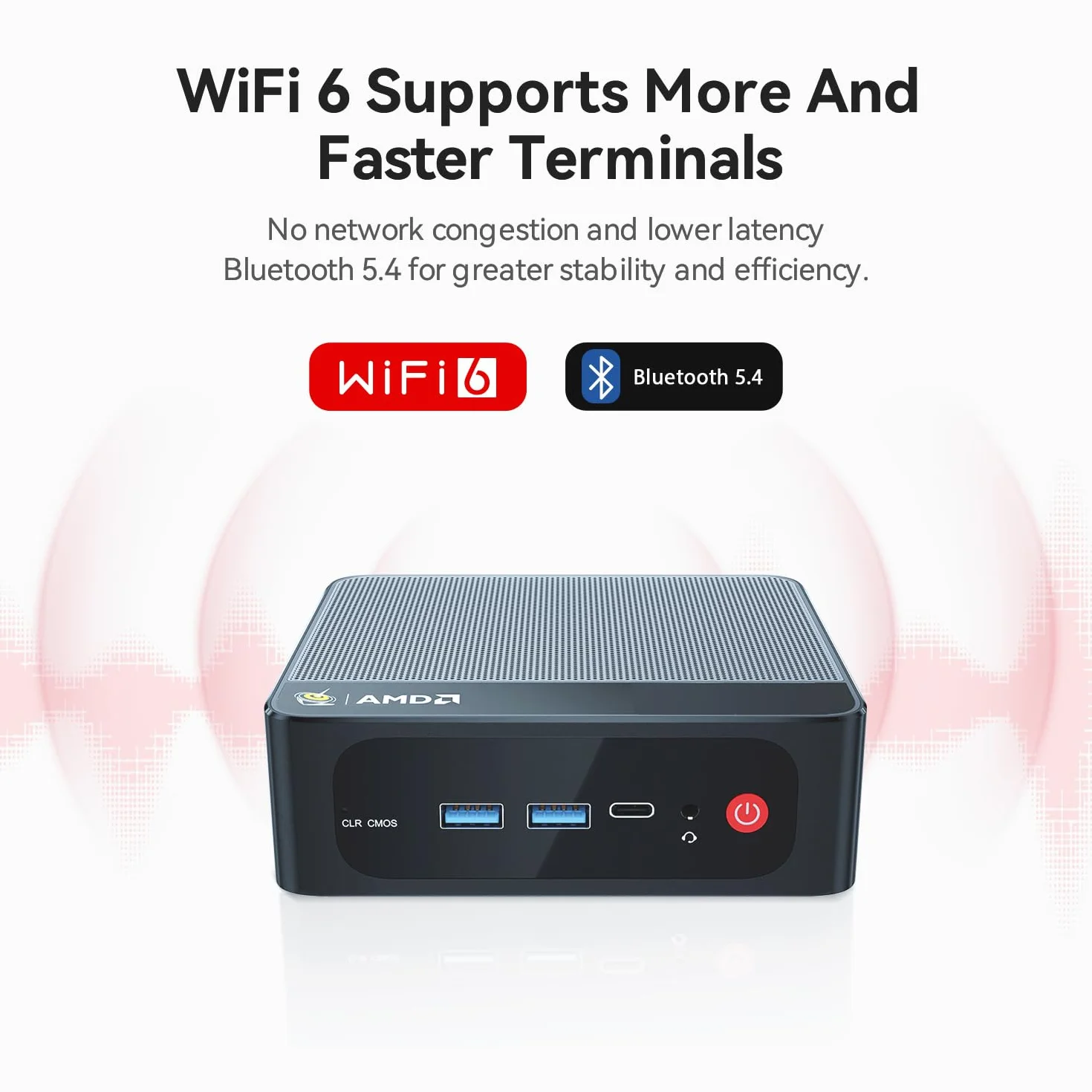 Beelink SER5 Pro Mini PC AMD Ryzen 5 5625U 16Go DDR4 480Go SSD M.2 2280 4K@60Hz HDMI/DP WiFi6 Bluetooth 5.2 RJ45 2.5G