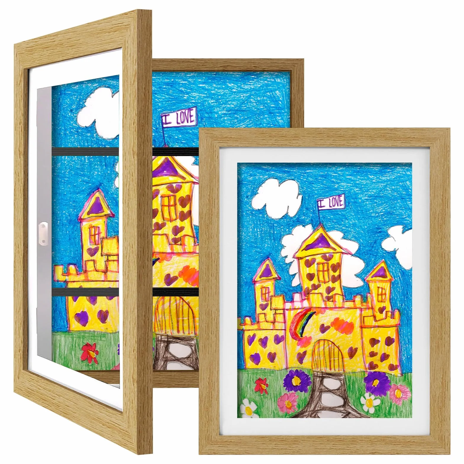 Cadres d'art pour enfants ouverture frontale marron 10,2 x 15,2 cm