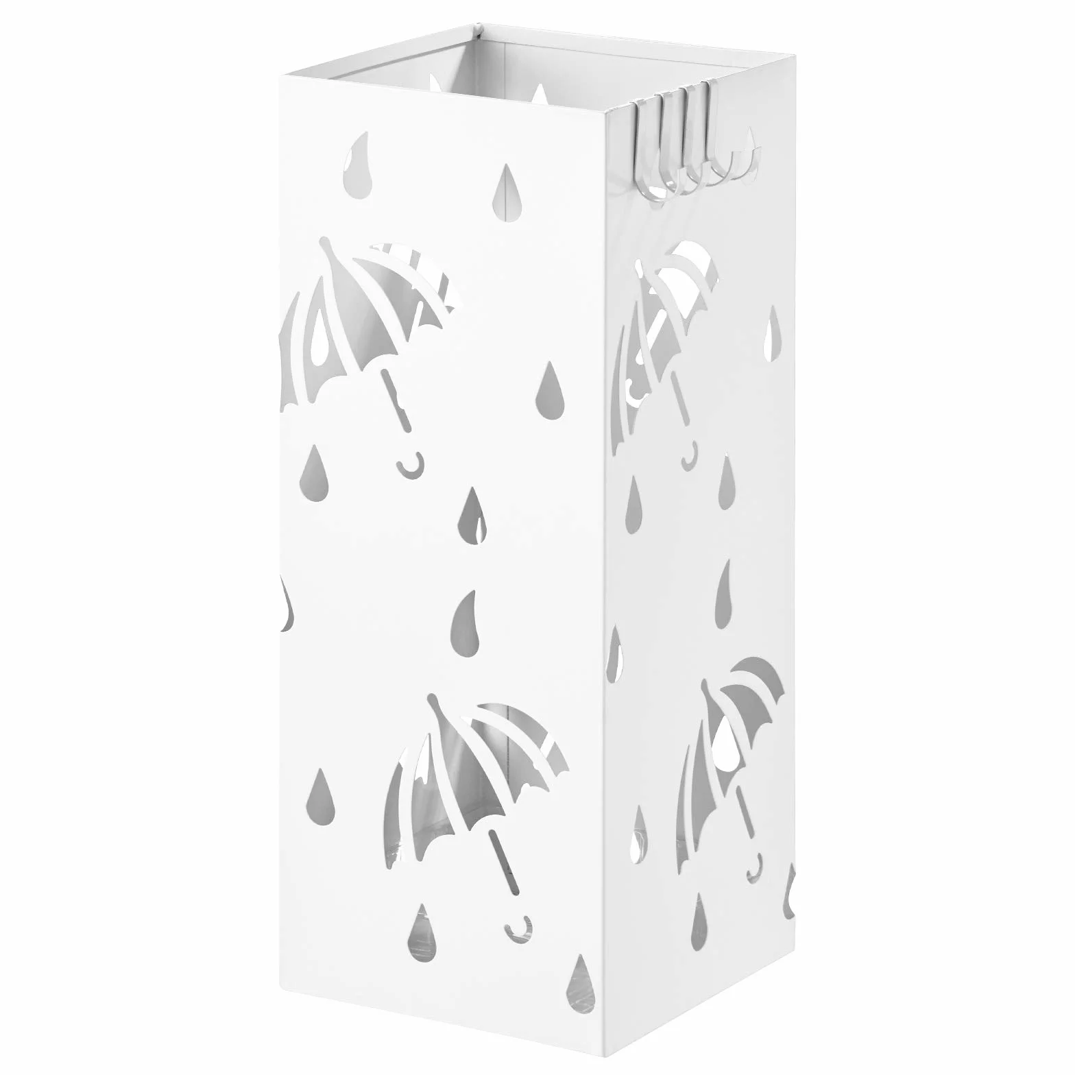 WOLTU SST02ws Porte-Parapluie en métal carrée 20 x 20 x 49cm, Blanc