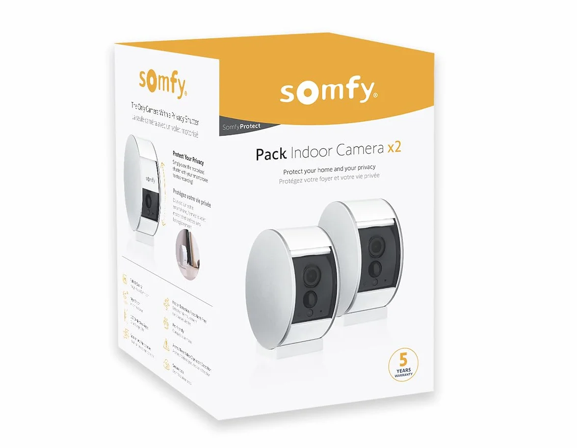 Somfy 1870469 Kamera Wewnętrzna, Zmotoryzowana Osłona, Czujnik Ruchu i Noktowizora