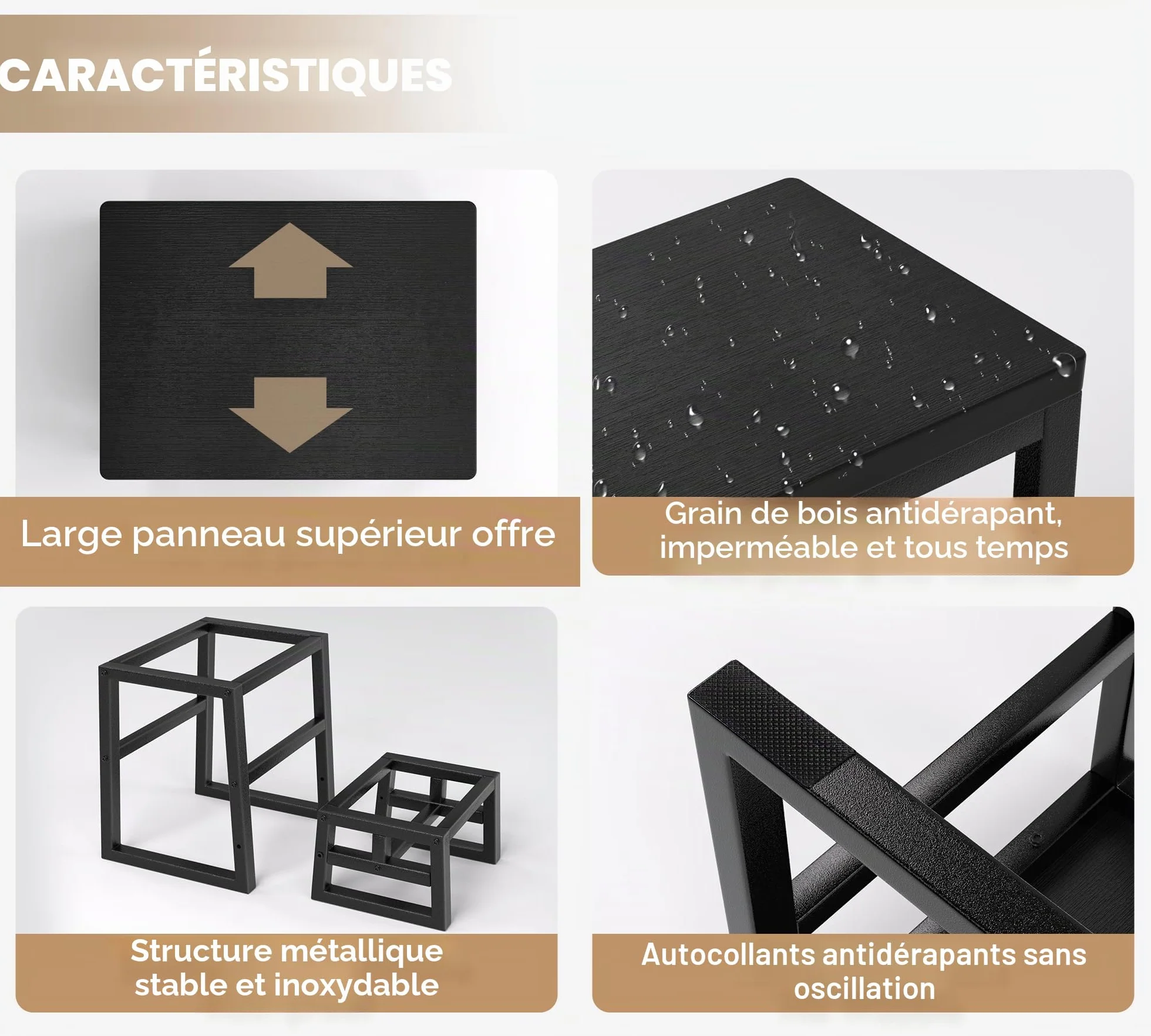 Marchepied 2 marches 3-en-1 en HDPE résistant à l'eau, tabouret 2 marches pliable pour adultes et enfants, supporte jusqu'à 230 kg, marchepied pliable deux marches pour la salle de bain, la cuisine