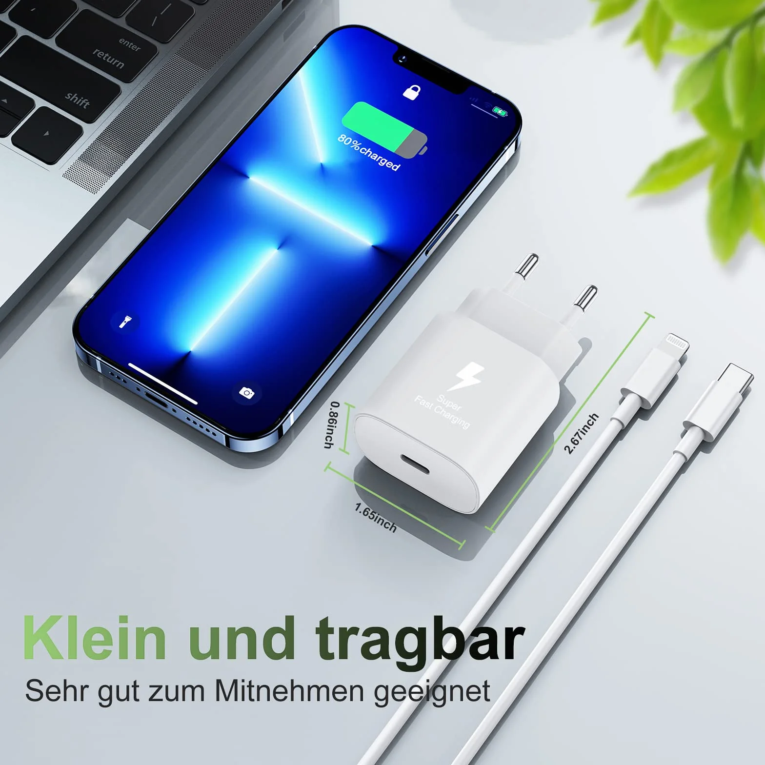 Chargeur iPhone USB C Rapide 20W Certifié Apple MFi avec Câble 2m pour iPhone 14 Pro Max/13/12/11/SE/XR/XS Max/iPad