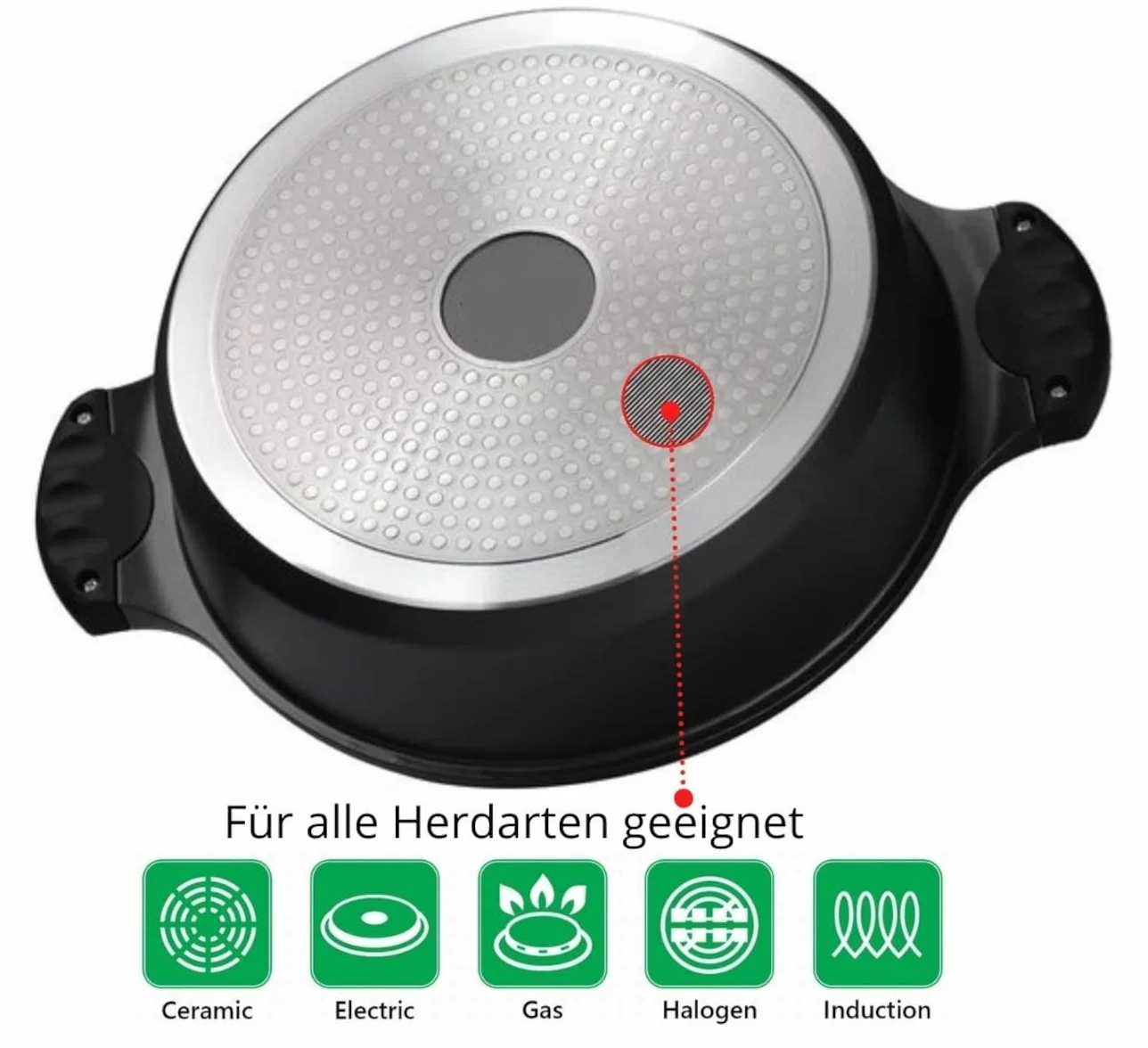 Cheffinger Tajine en fonte d'aluminium - Diamètre : 28 cm - Cuit-vapeur - Noir - CF-TAJ28