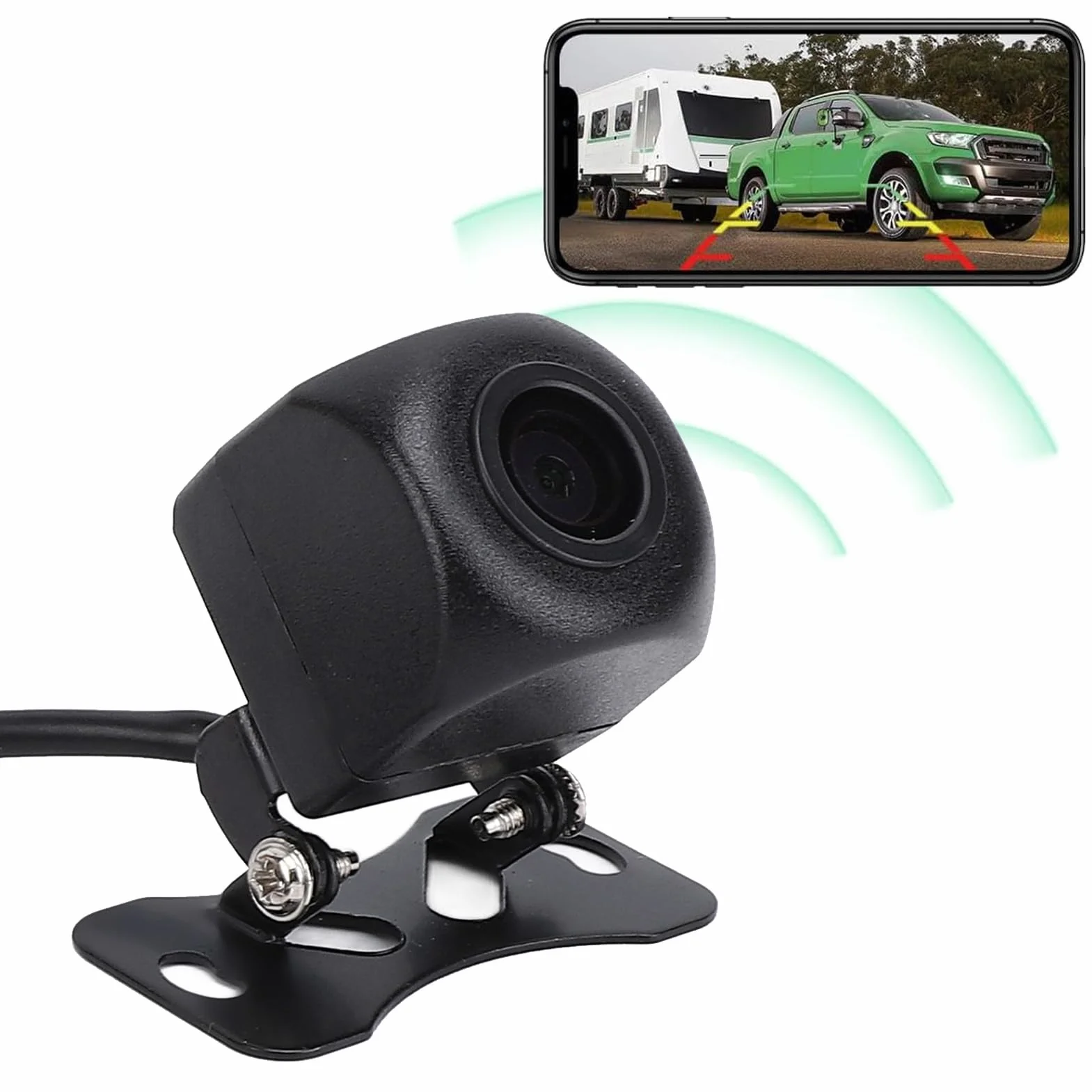 Kamera Cofania 1080P, Uniwersalna Kamera Cofania z Widokiem z Przodu do Samochodu SUV RV, Szeroki Kąt 175 Stopni, Kamera Cofania WiFi dla Systemu IOS na Tablet z Telefonem z