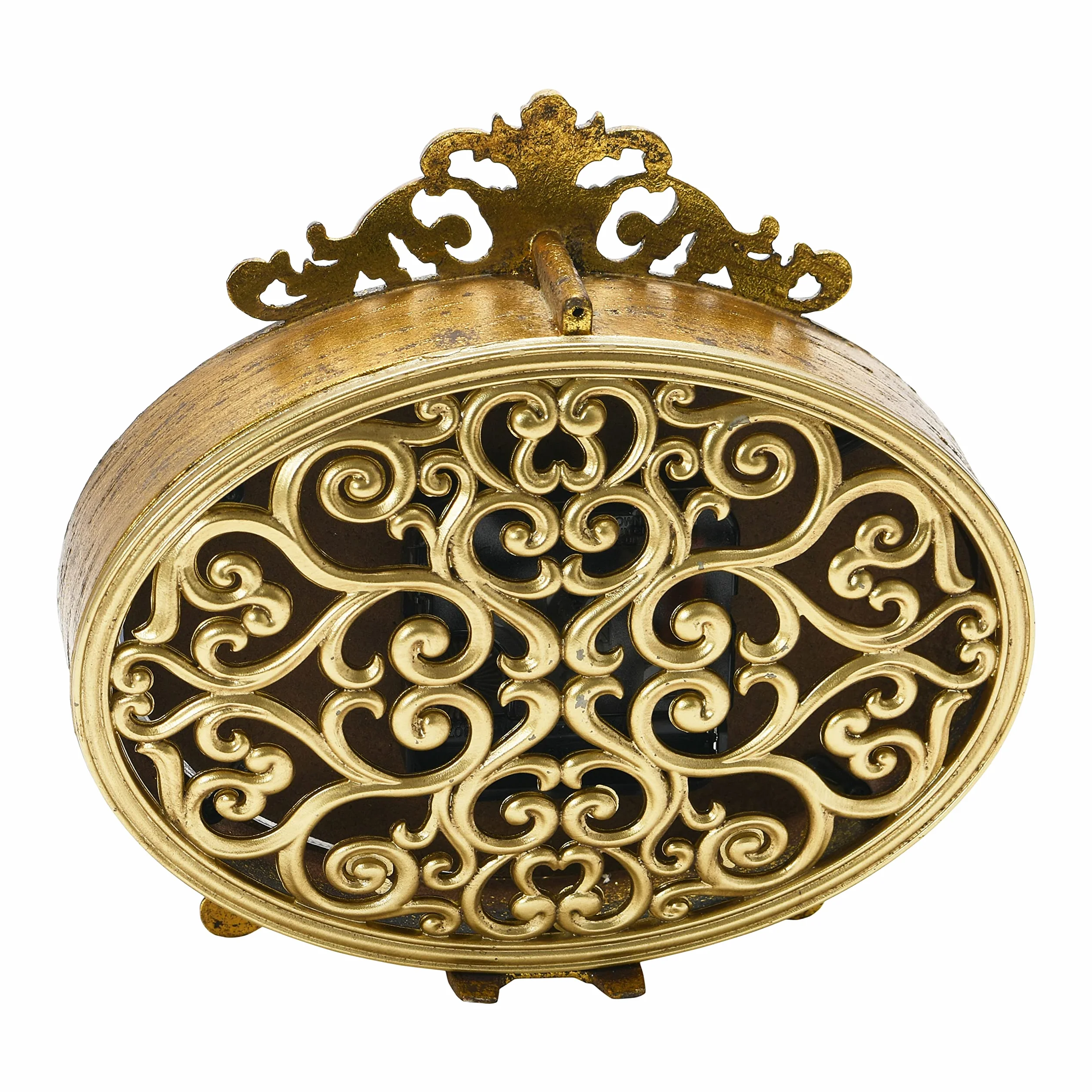 Creative Co-op Horloge de cheminée en étain vieilli finition dorée