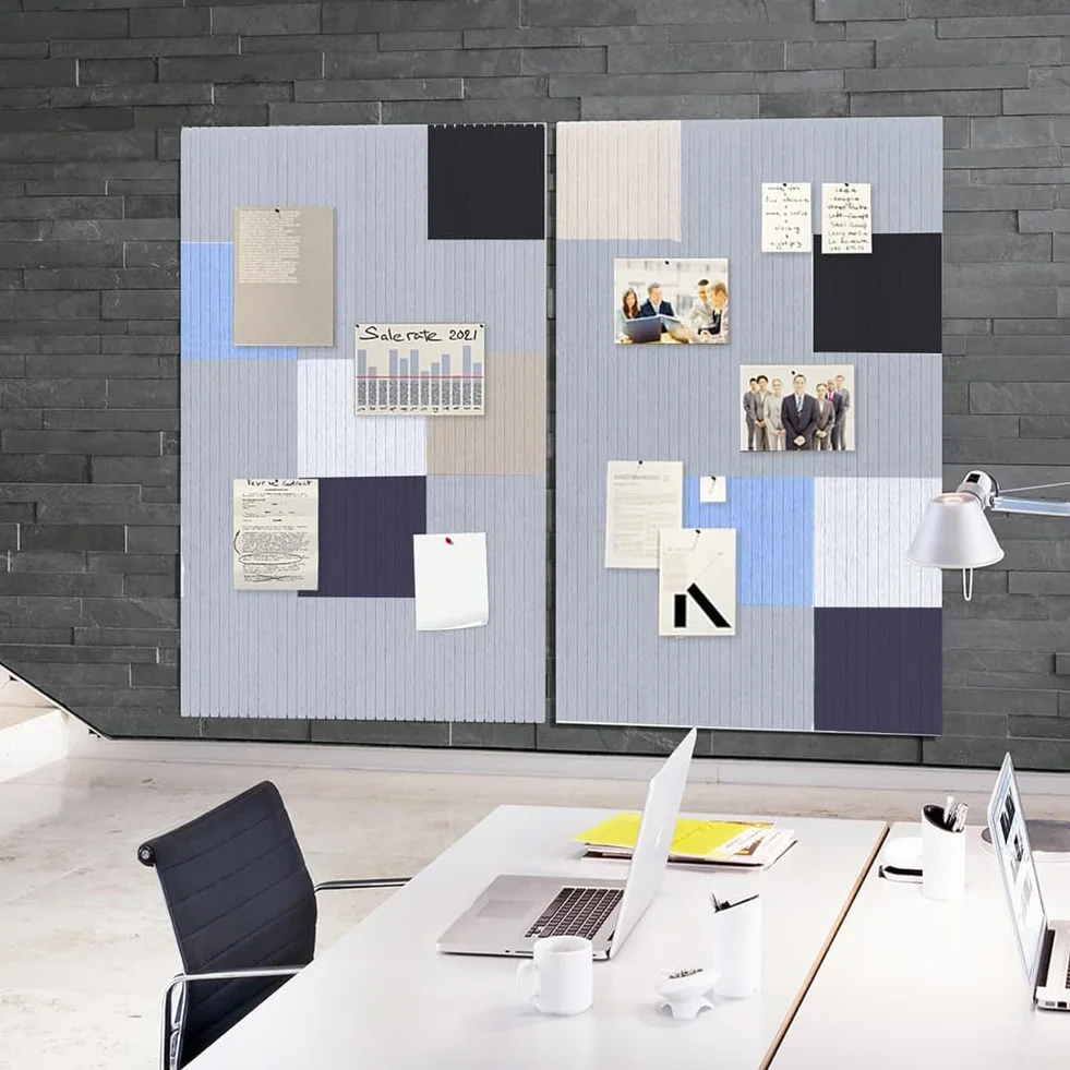 Lot de 12 panneaux muraux en liège autocollants 90 x 120 cm, tableau d'affichage blanc