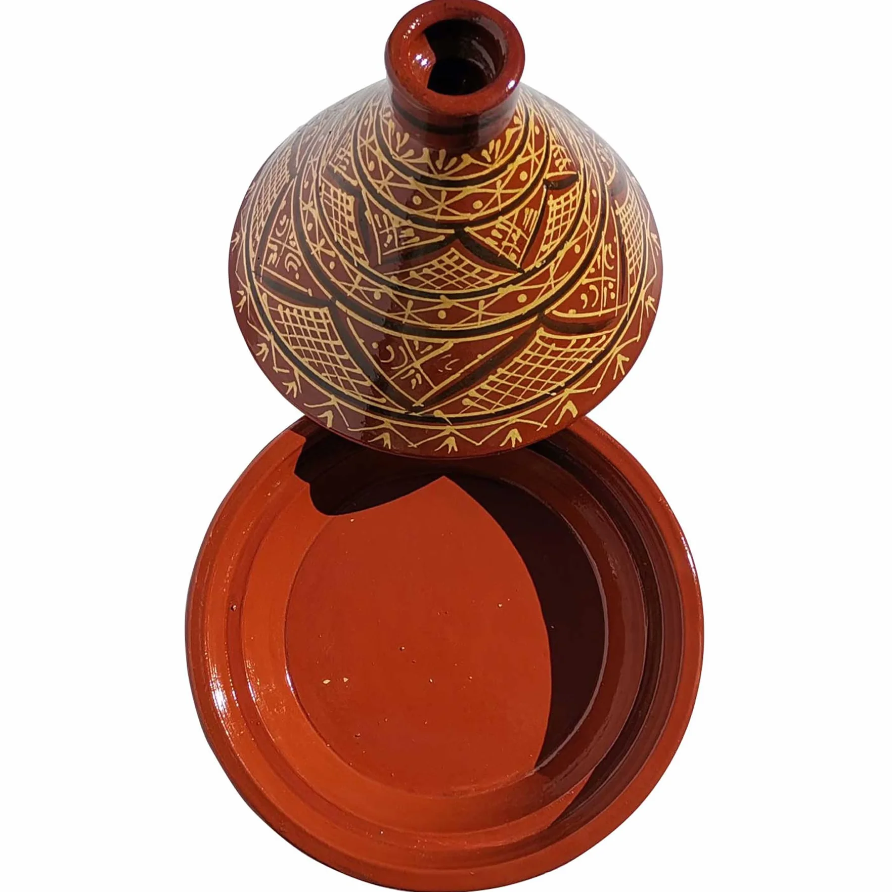 Casa Moro MT7071 Tajine Agadir marocain Ø 34 cm émaillé | Cuisiner jusqu'à 6 personnes | Qualité supérieure | Pot en argile de Marrakech