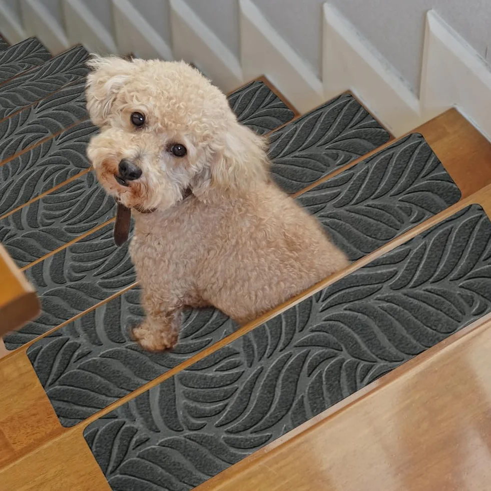 Lot de 15 tapis d'escalier autocollants antidérapants souples réutilisables pour animaux enfants personnes âgées