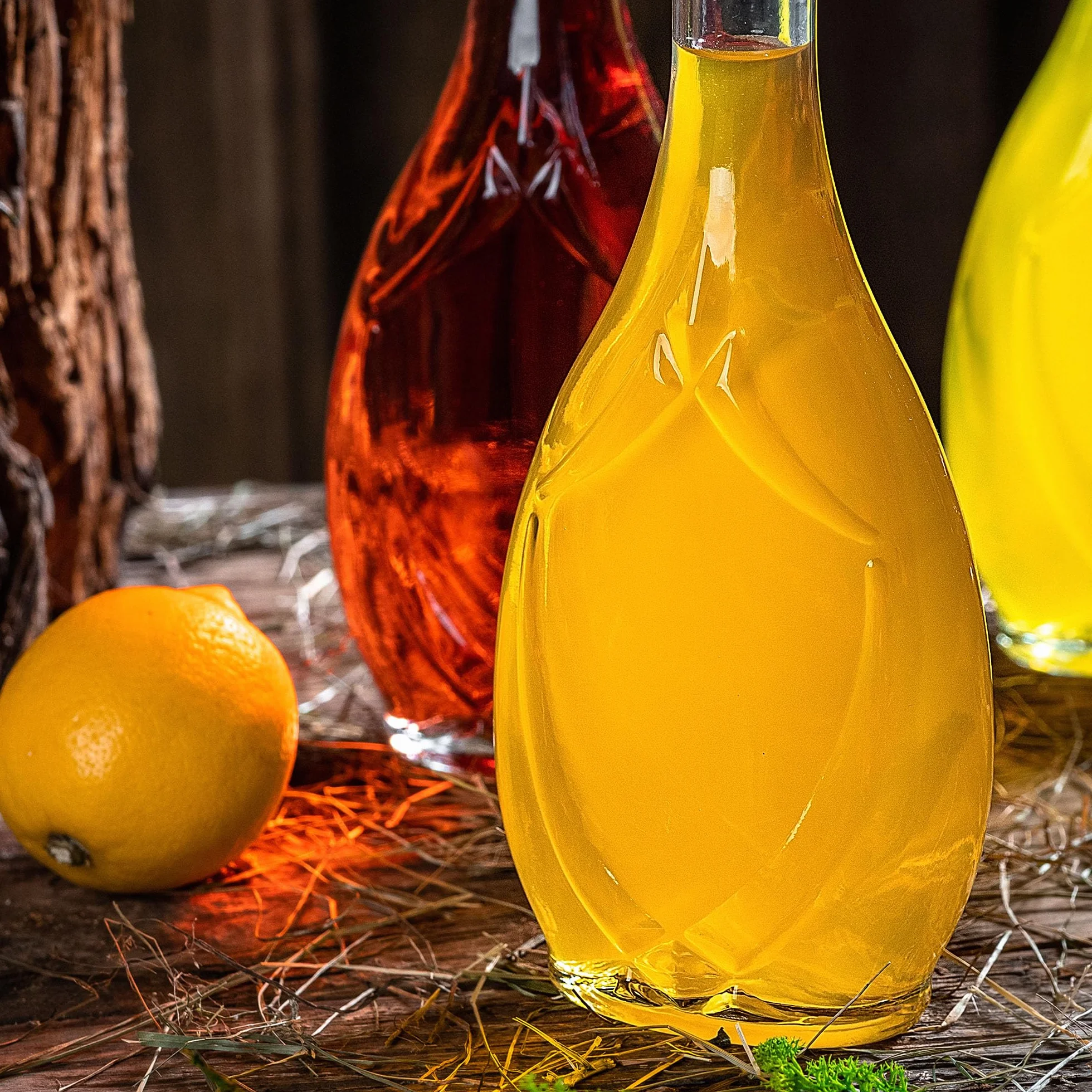 KADAX Lot de 10 bouteilles de liqueur vides en verre de 500 ml avec bouchon, pour remplir les liqueurs, le vin et l'alcool, bouteilles décoratives, bouteilles de vin en verre