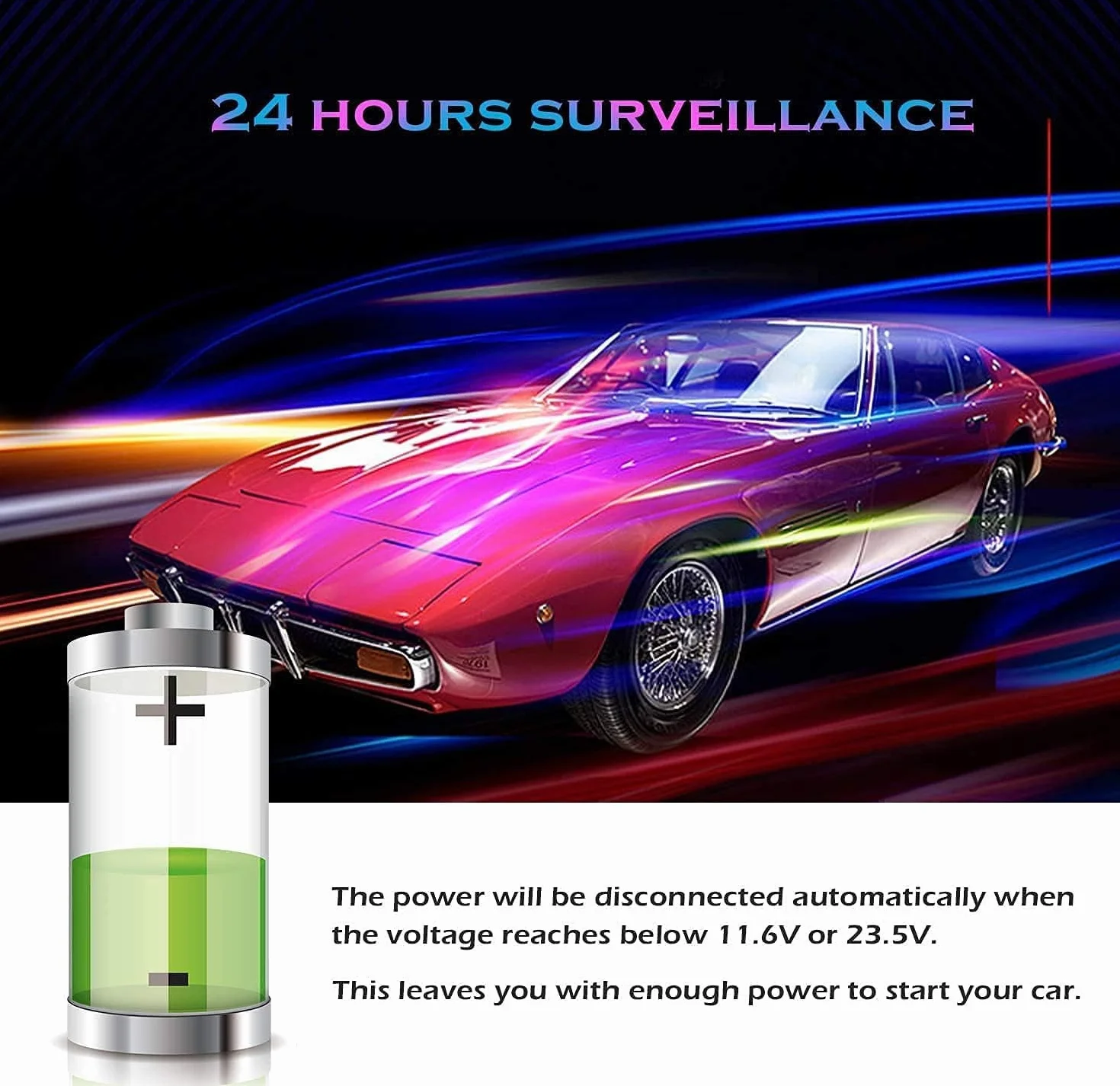 GUUZI 12V-24V do 5V/2,5A zestaw okablowania USB C do kamery samochodowej Ładowarka do kamery samochodowej Przewód zasilający do kamery samochodowej USB typu C, długość 320 cm