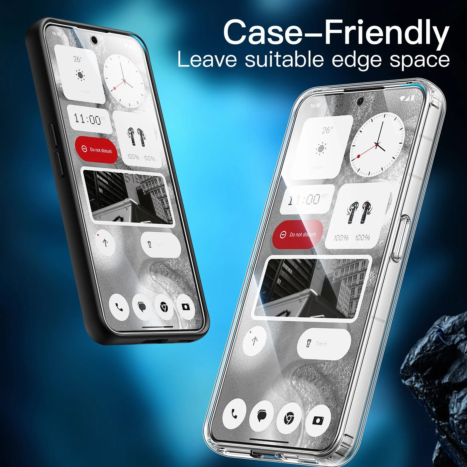 JETech Ochraniacz Ekranu dla Nothing Phone 2 6,7 Cala, 9H Screen Protector Szkło Hartowane Film Folia, Odporny na zarysowania, HD Przezroczyste, 3 Sztuki