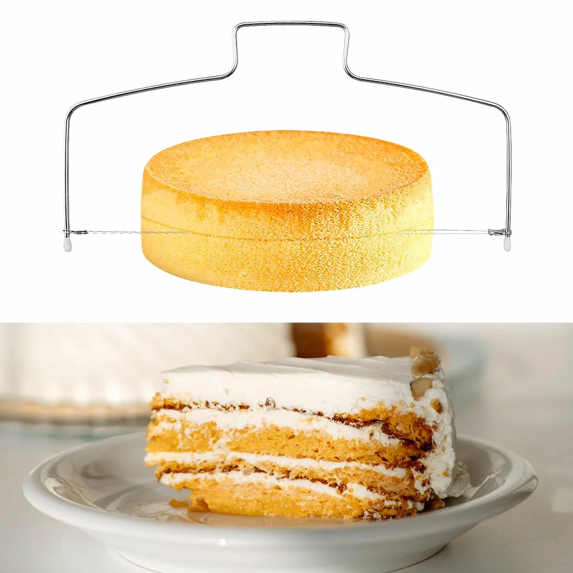 Jagowa Coupe-gâteau professionnel en acier inoxydable - Trancheuse à double fil réglable