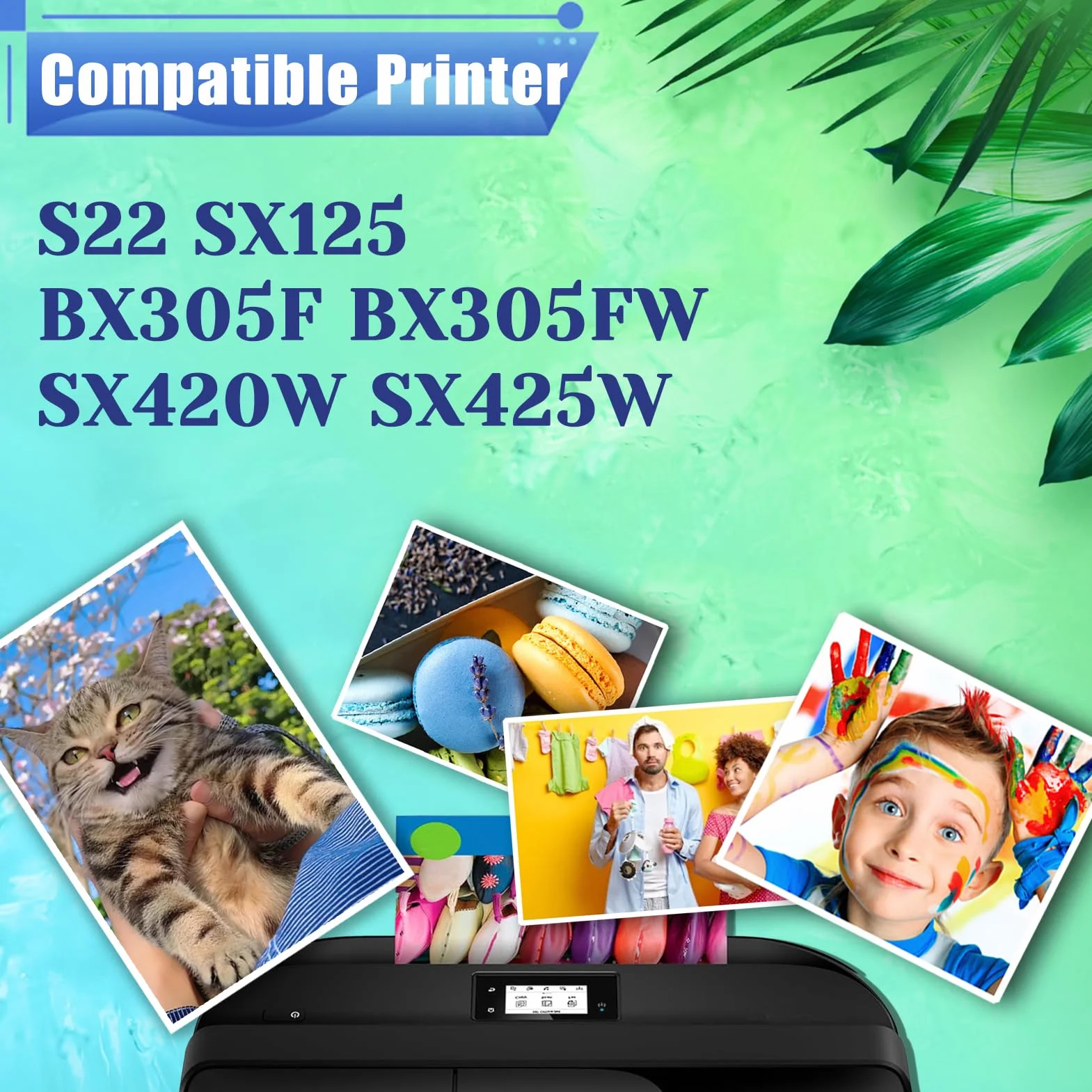 Cartouches d'encre EPSON T1281 T1282 T1283 T1284 Compatible 8 Pack pour S22 SX125 BX305F BX305FW SX420W SX425W