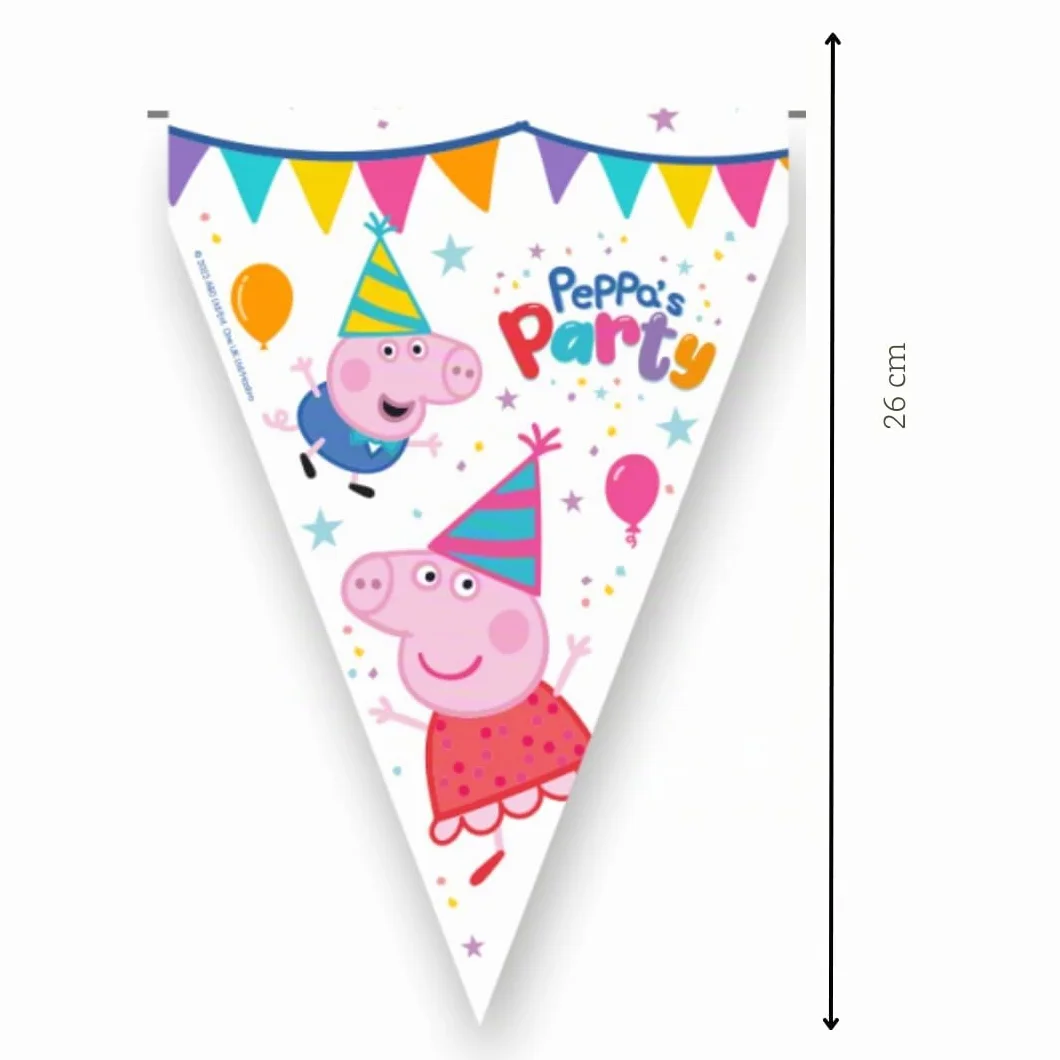 Fanion d'anniversaire Peppa Pig, Décoration d'enfant 3 M