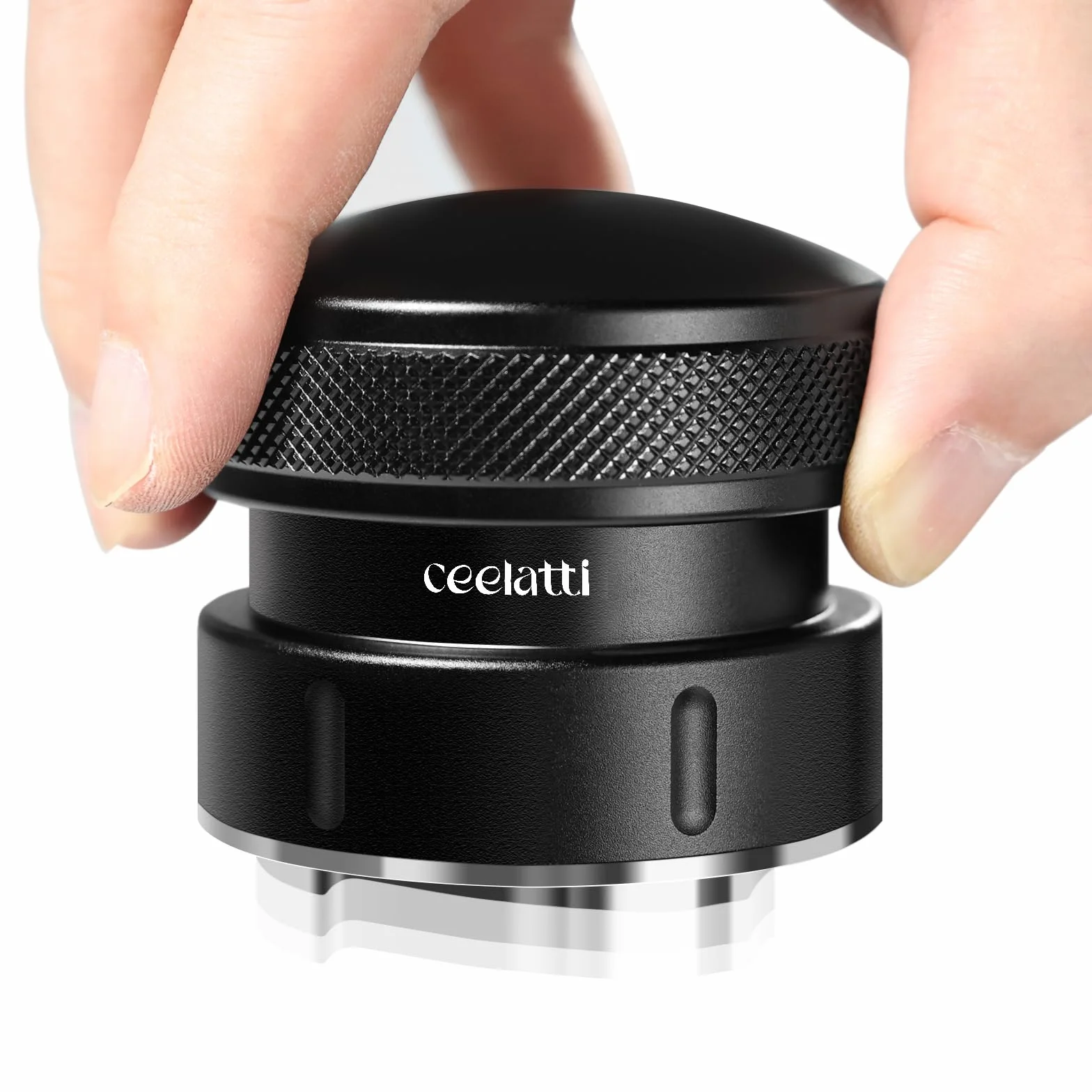 Distributeur de café 54 mm, distribution par gravité pour barista sauge, niveleur de café pour porte-filtre de 54 mm, base à 4 lames en acier inoxydable, noir
