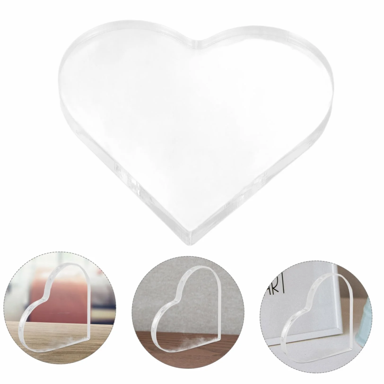 Plaque Acrylique Forme Cœur Transparente DIY pour Décoration Maison