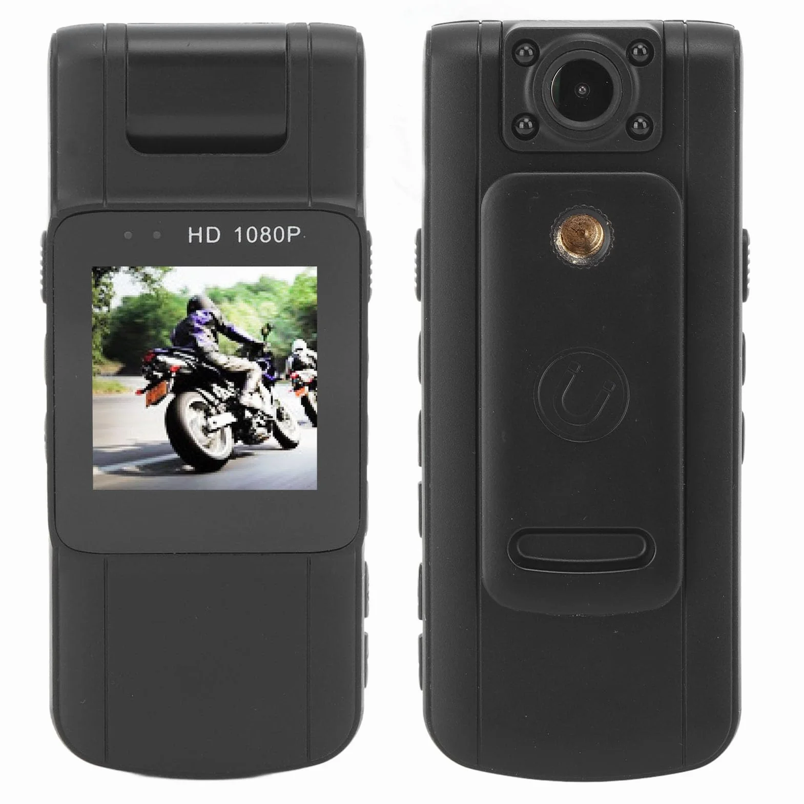 Kamera Na Korpus 1080P - Bateria 1000 MAh, Kieszonkowa Z Obracanym Obiektywem o 180° i Ekranem OLED Do Odtwarzania, Policyjna Z Dźwiękiem Do Chodzenia