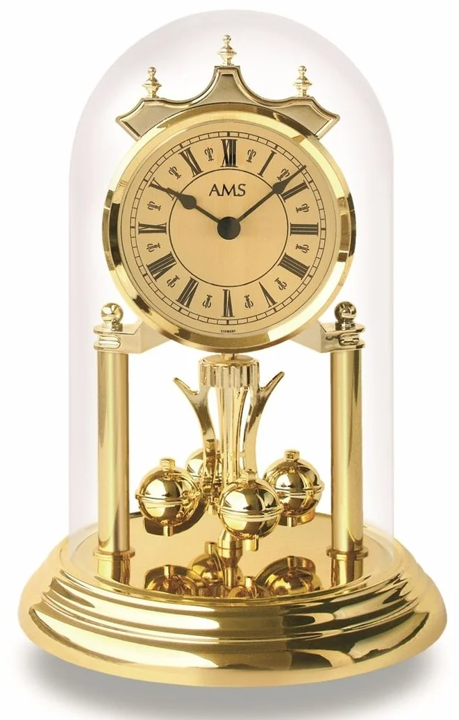 AMS Horloge annuelle avec Mouvement à Quartz à Piles et Cloche en Verre