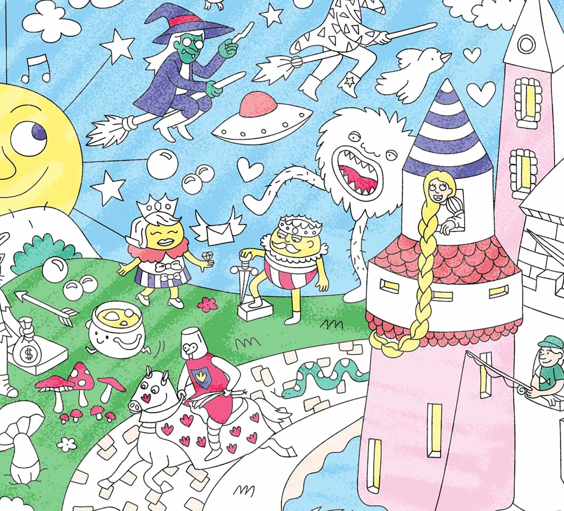 OMY Poster Géant à Colorier Magic 100 x 70 cm Encadrable Papier 120 g/m² Fabriqué en France