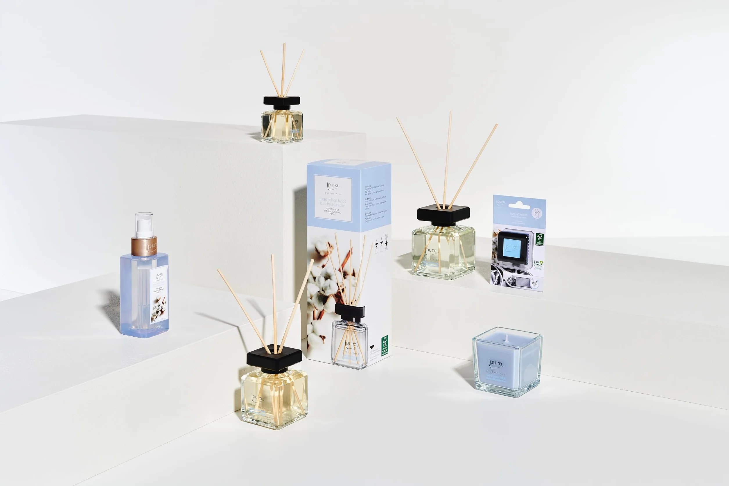 ipuro Essentials Parfum d'intérieur Cotton Fields 50ml Diffuseur à bâtonnets