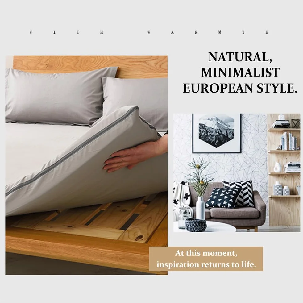 Doux Housse de Matelas Futon Japonais Traditionnel avec Fermeture Éclair, Antidérapante, 90x190cm