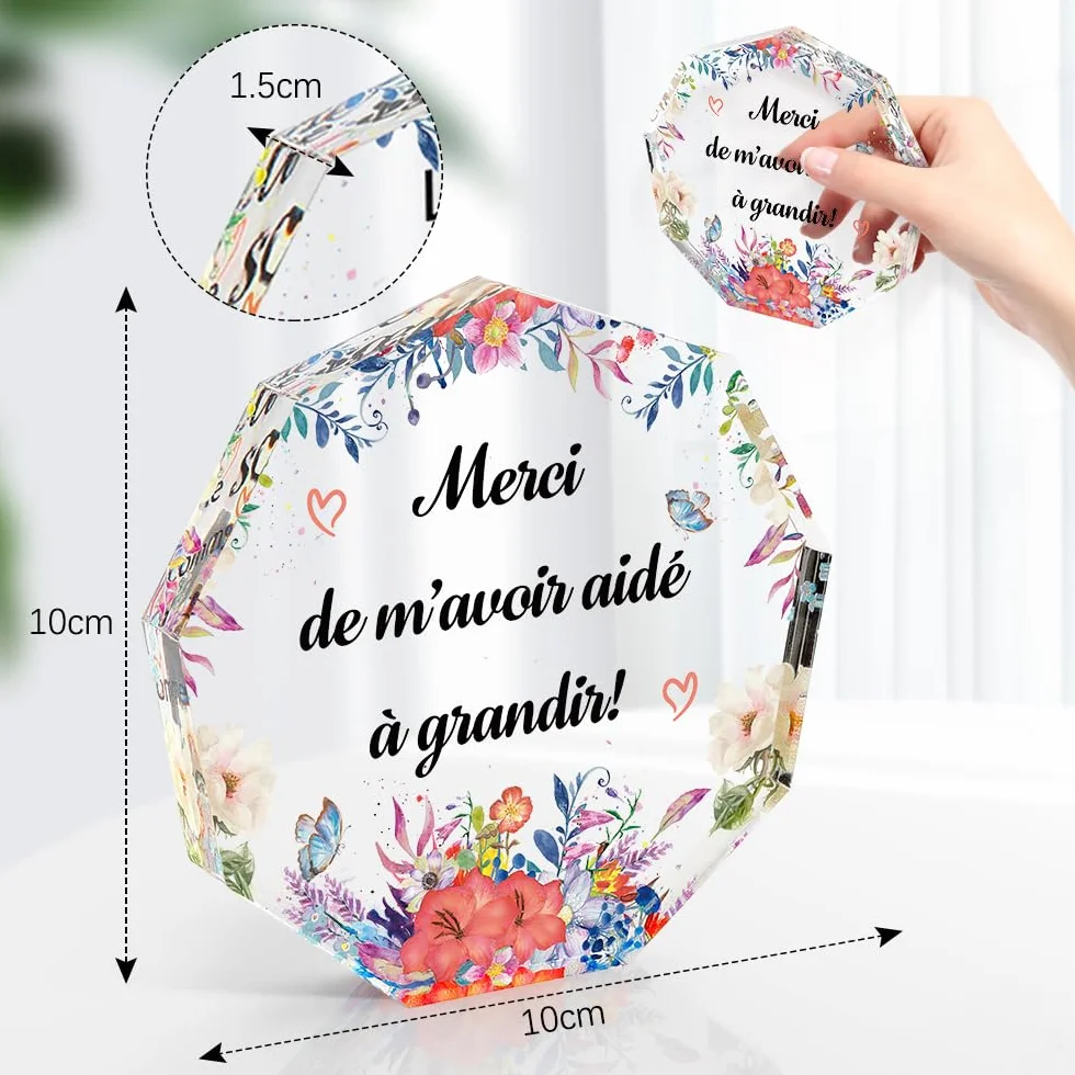 Cadeau Merci Maîtresse Fin d'Année Scolaire Acryliques Idée Cadeau Aesh