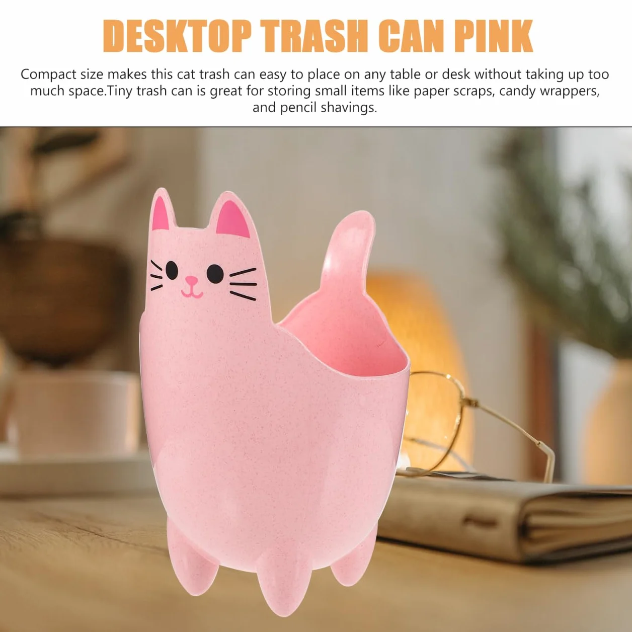 MAGICLULU Motif Chat 2 Pièces Poubelles de Bureau Mini Corbeille Pp Rose