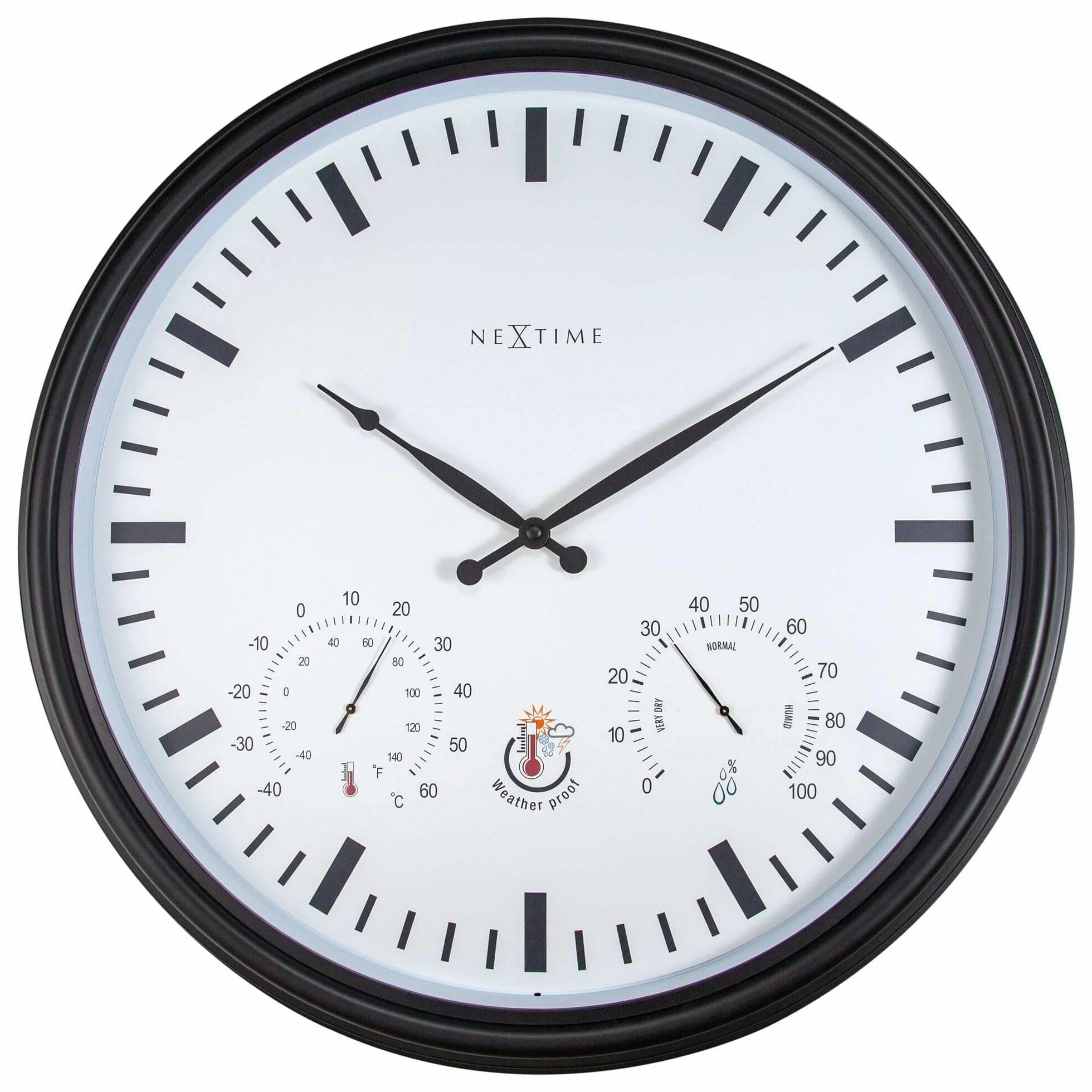 Horloge de Station Météo Extérieure - Ø50.8CM - Plastique - Noir Sunflower