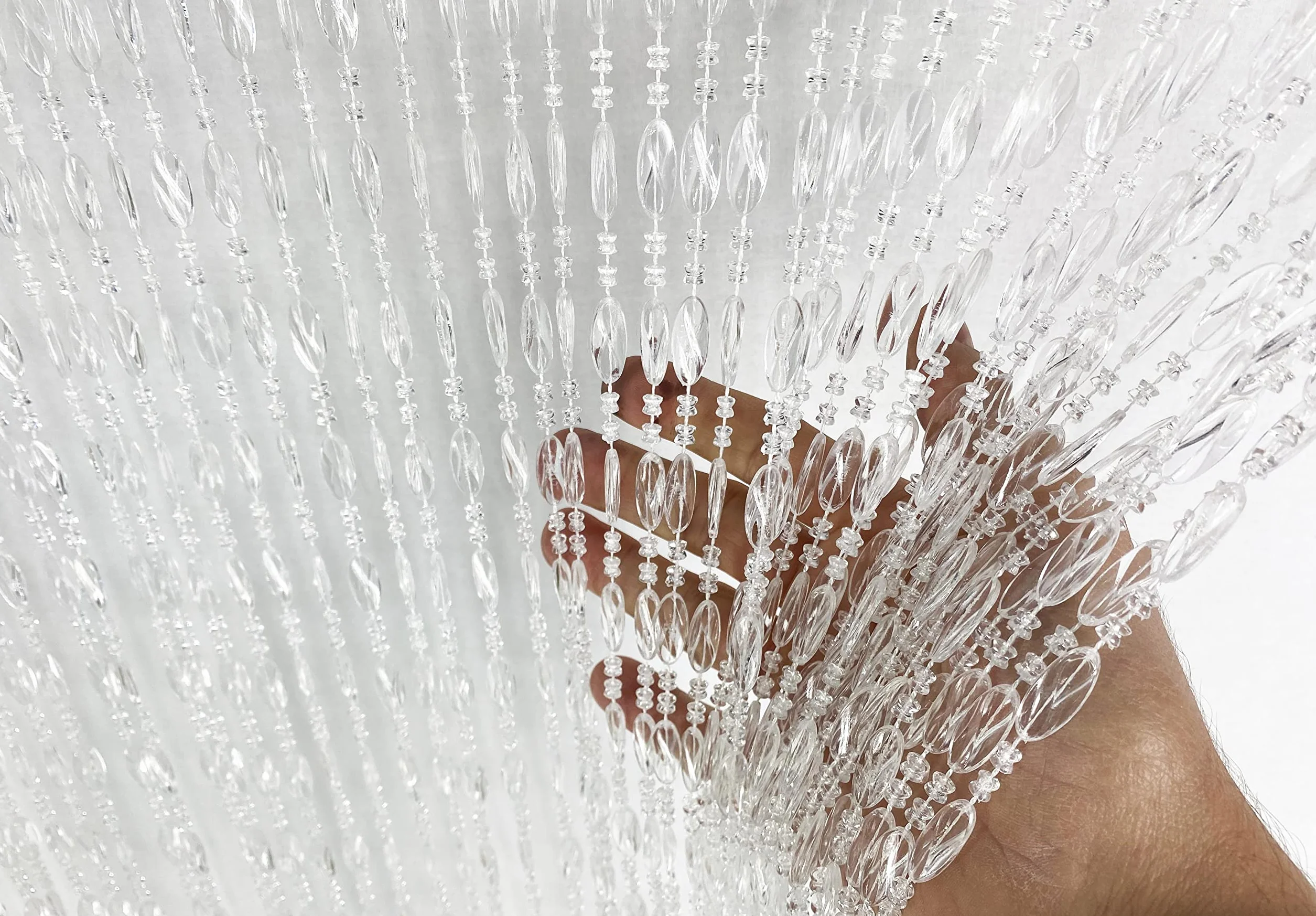 Pablo Rideau à Perles Anti-Insectes PVC Anti-Bruit 120x220 cm Transparent