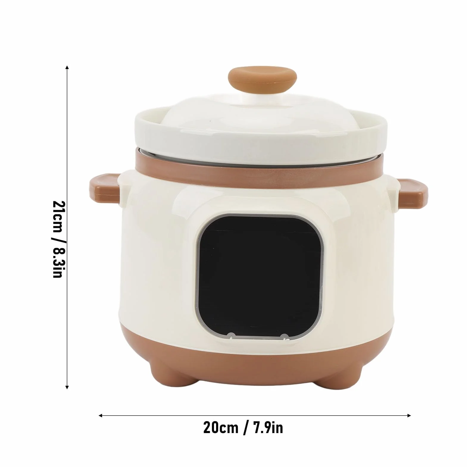 Marmite électrique, Cuiseur de Bouillie de Soupe en Céramique, Mijoteuses 235W avec Couvercle, Marmite électrique en Céramique de 1,8 L pour Simple (Prise UE)