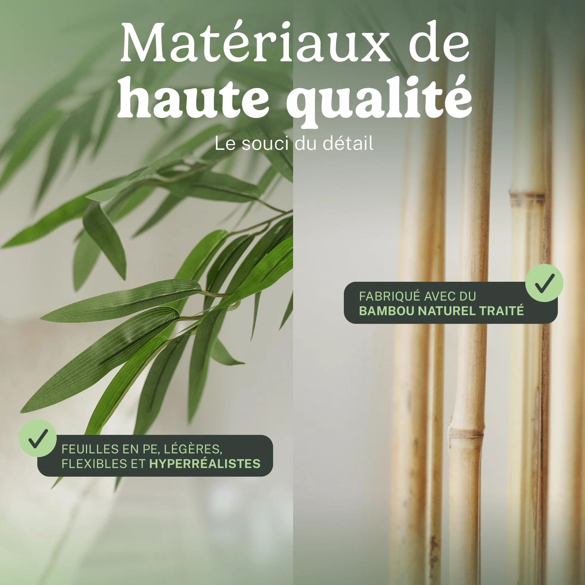 Bambou Artificiel 150 x 70 cm Plante Artificielle Intérieur Fausse Plante Arbre Artificiel Décoration