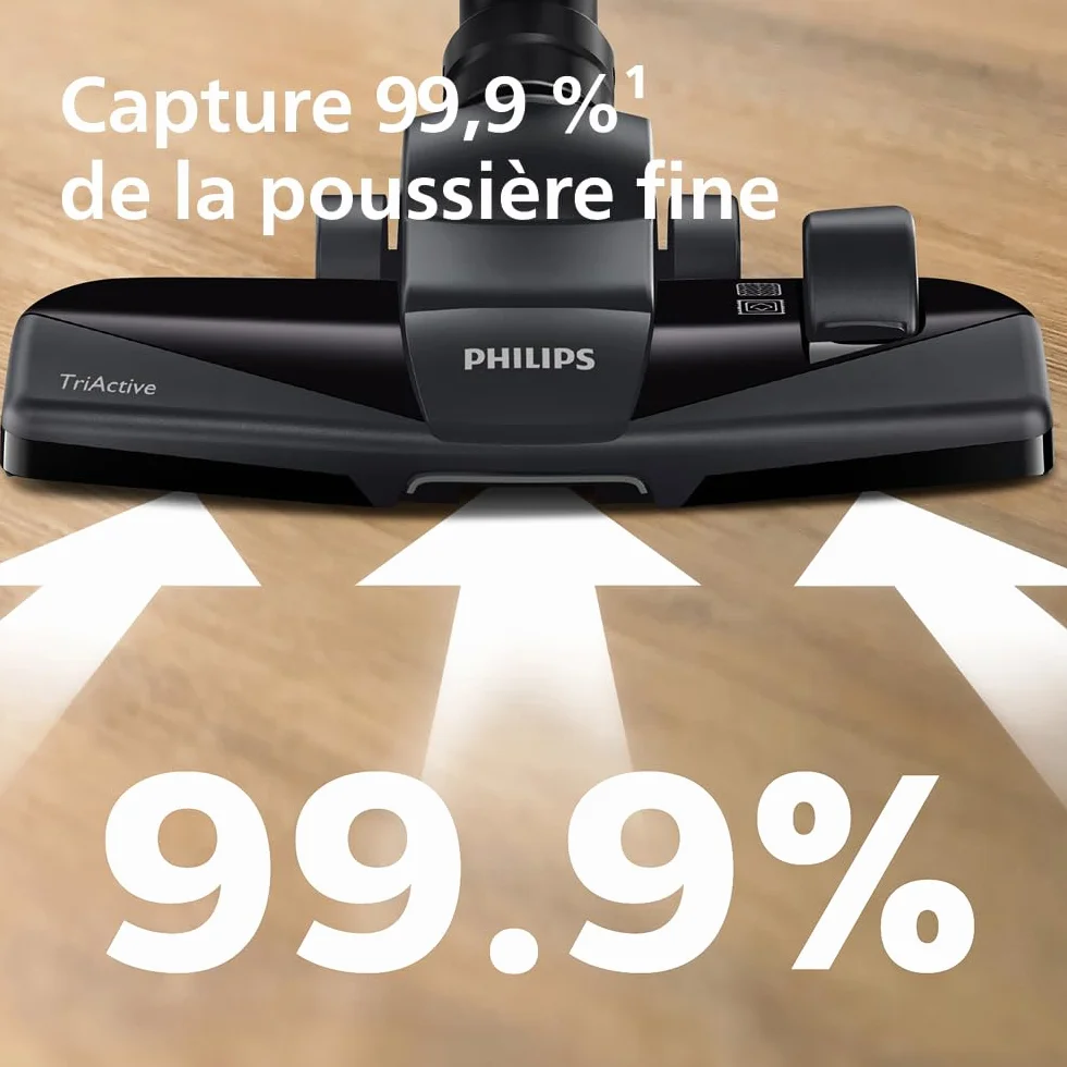 Philips PowerPro Compact Série 3000 Aspirateur sans Sac 900 W HEPA Brosse TriActive
